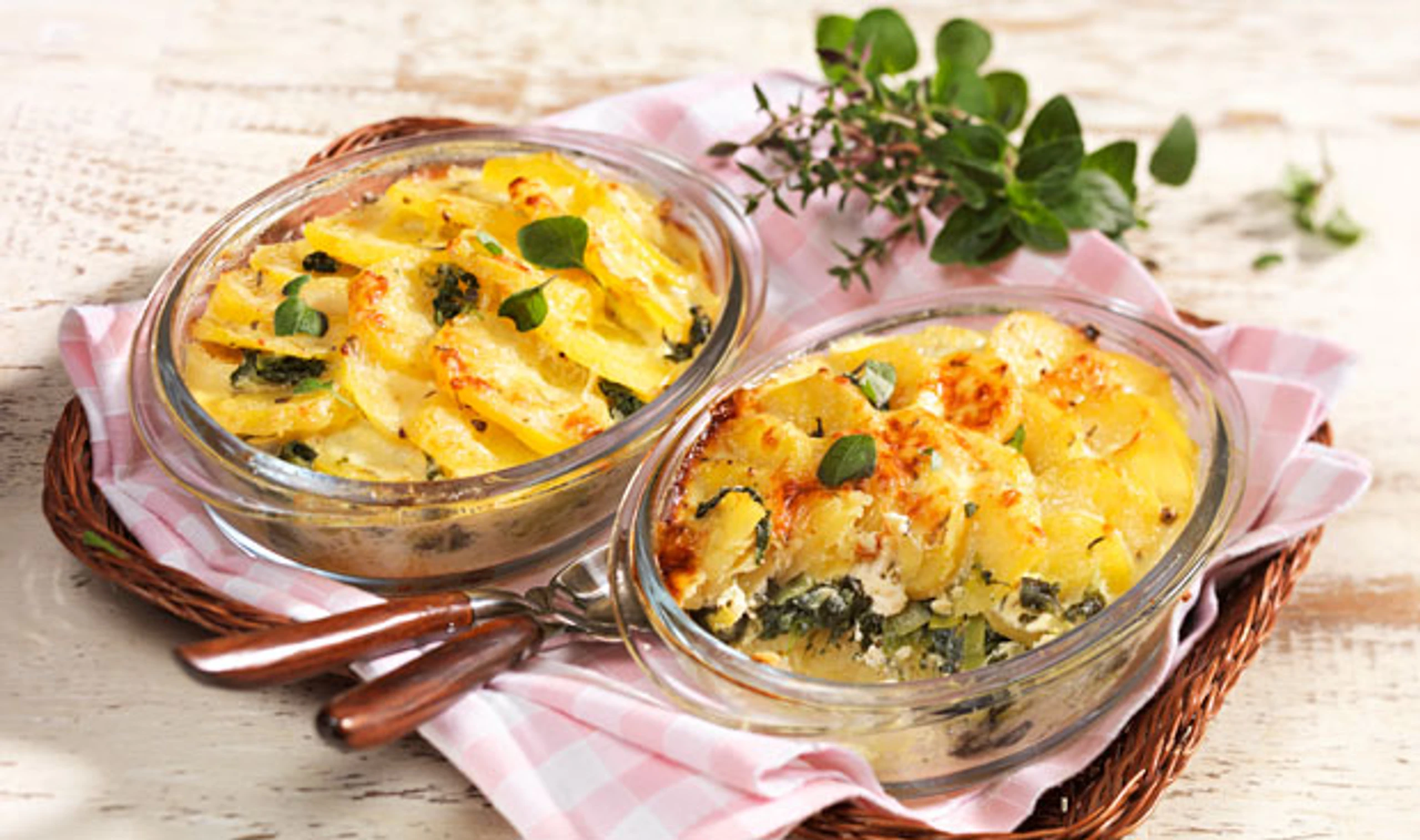 Spinat-Erdäpfel-Gratin