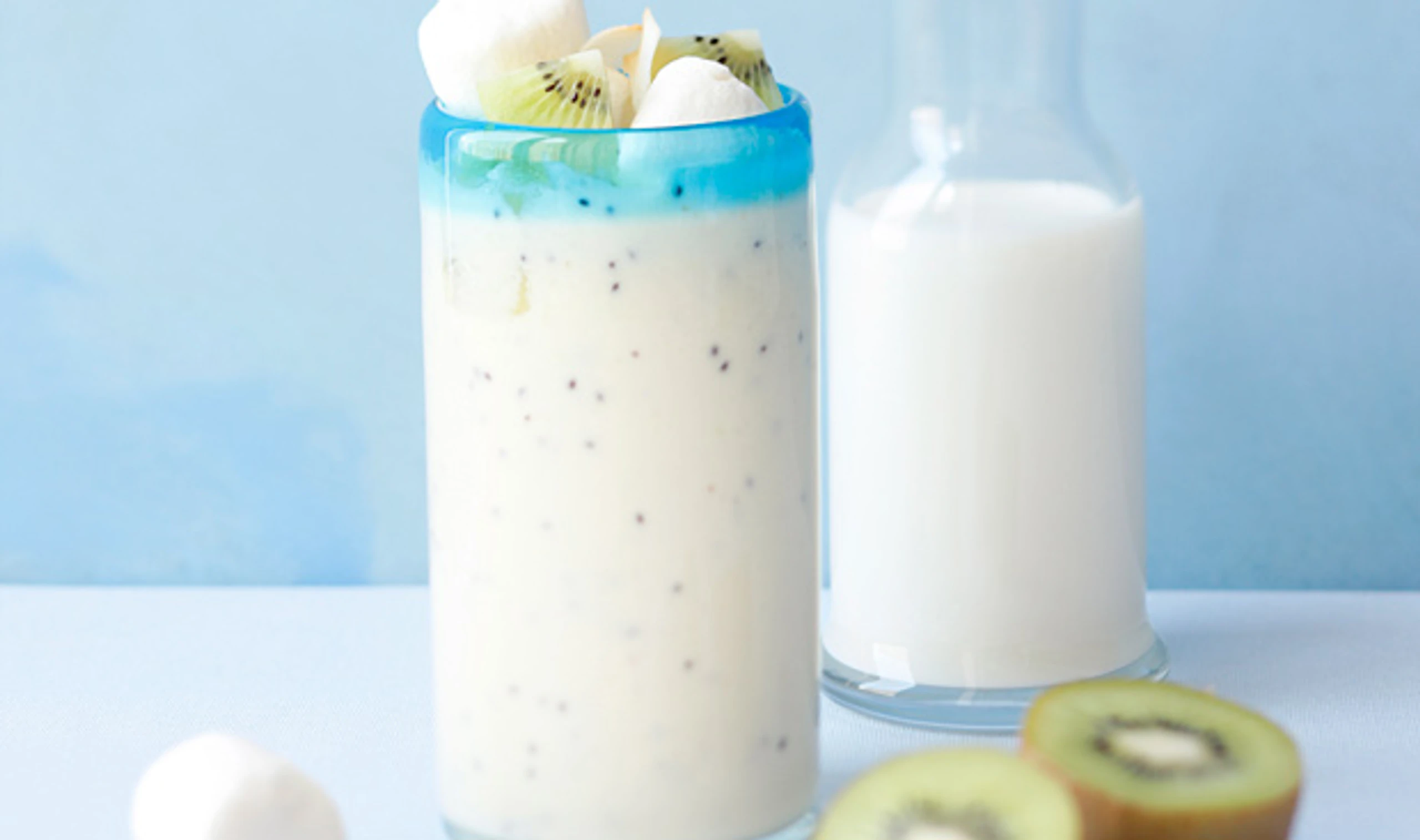 Marshmallow-Milchshake mit Kiwi