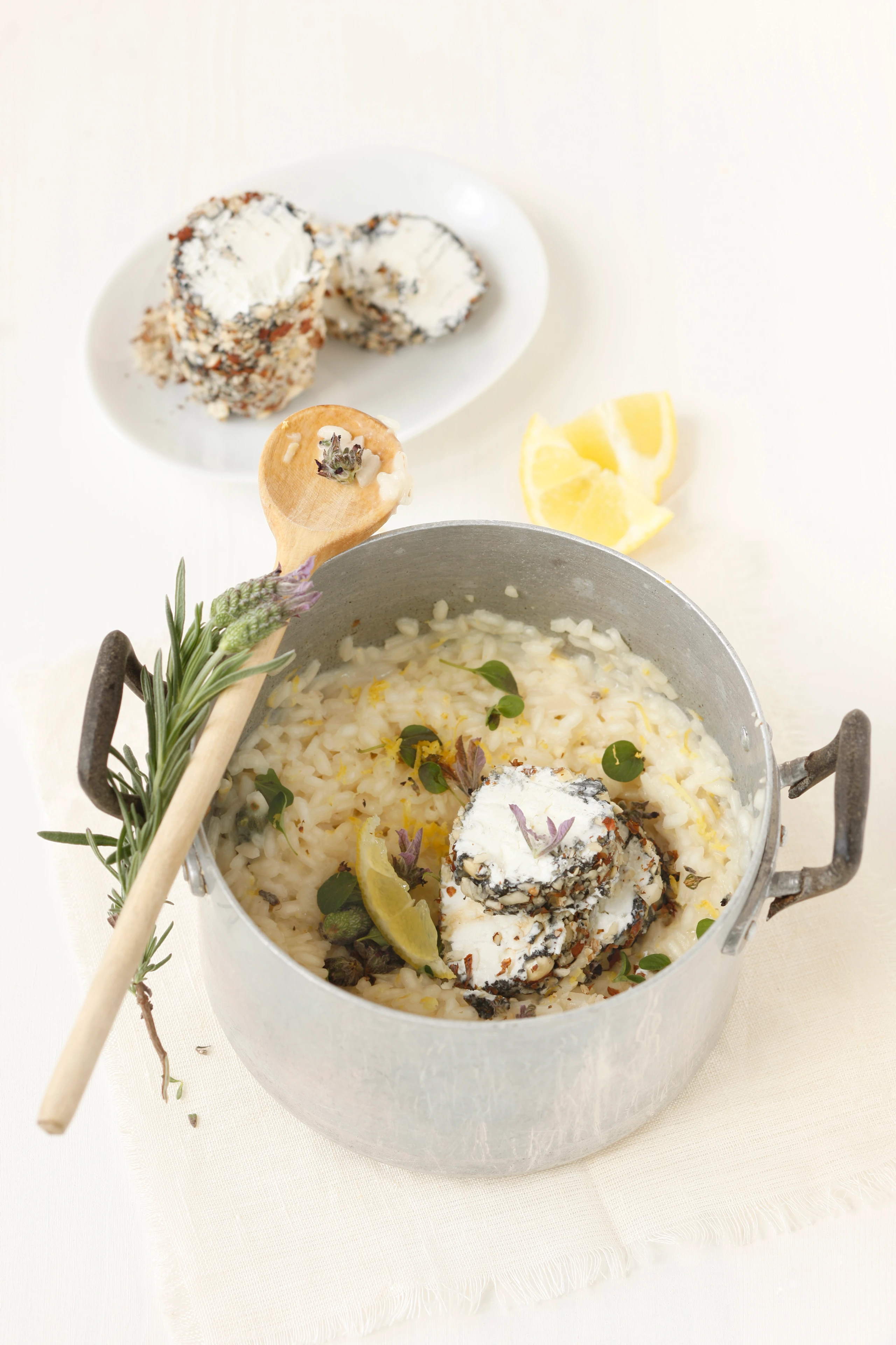 Zitronenrisotto mit Ziegenkäse
