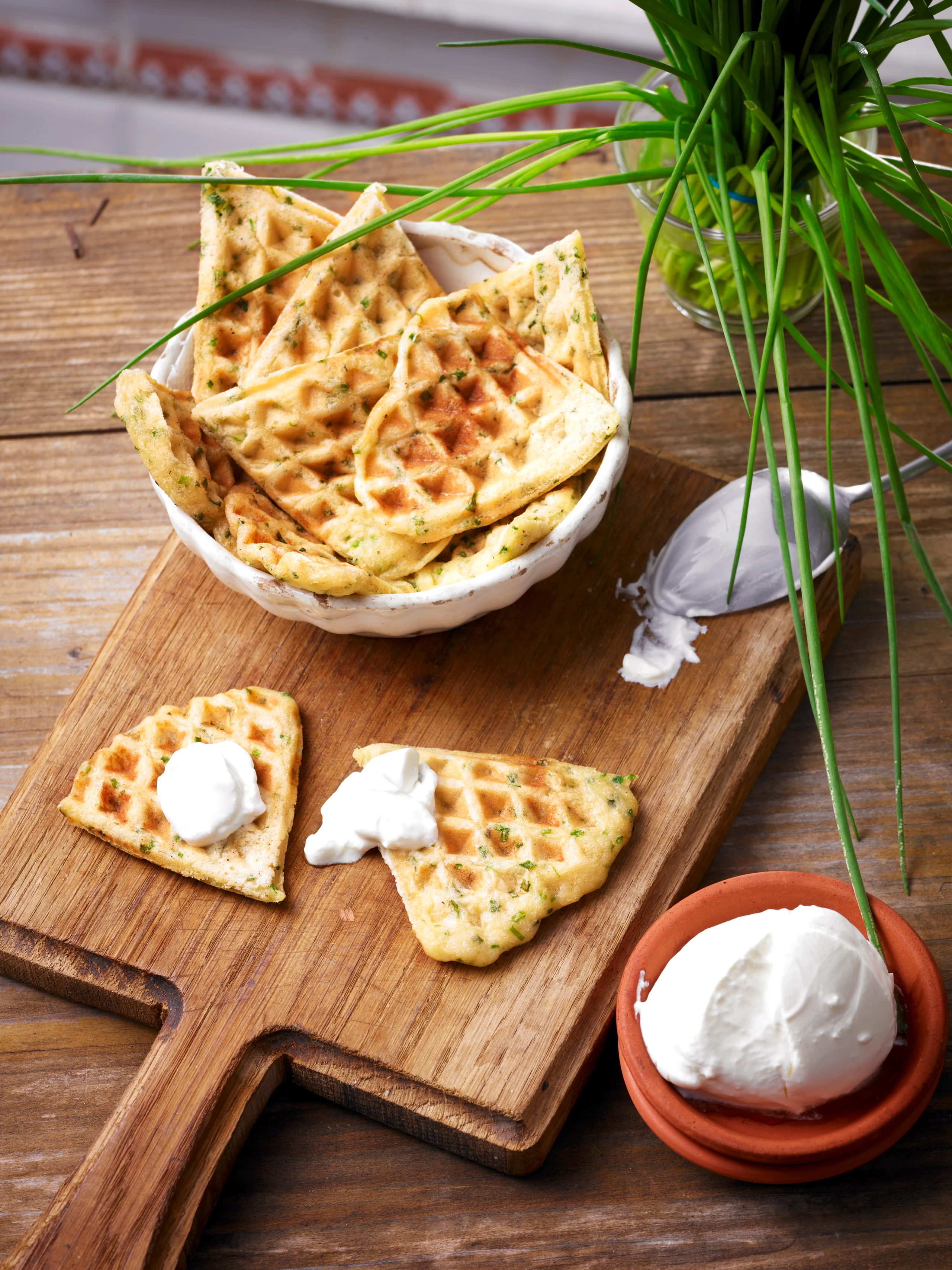 Schnittlauch-Erdäpfelwaffeln
