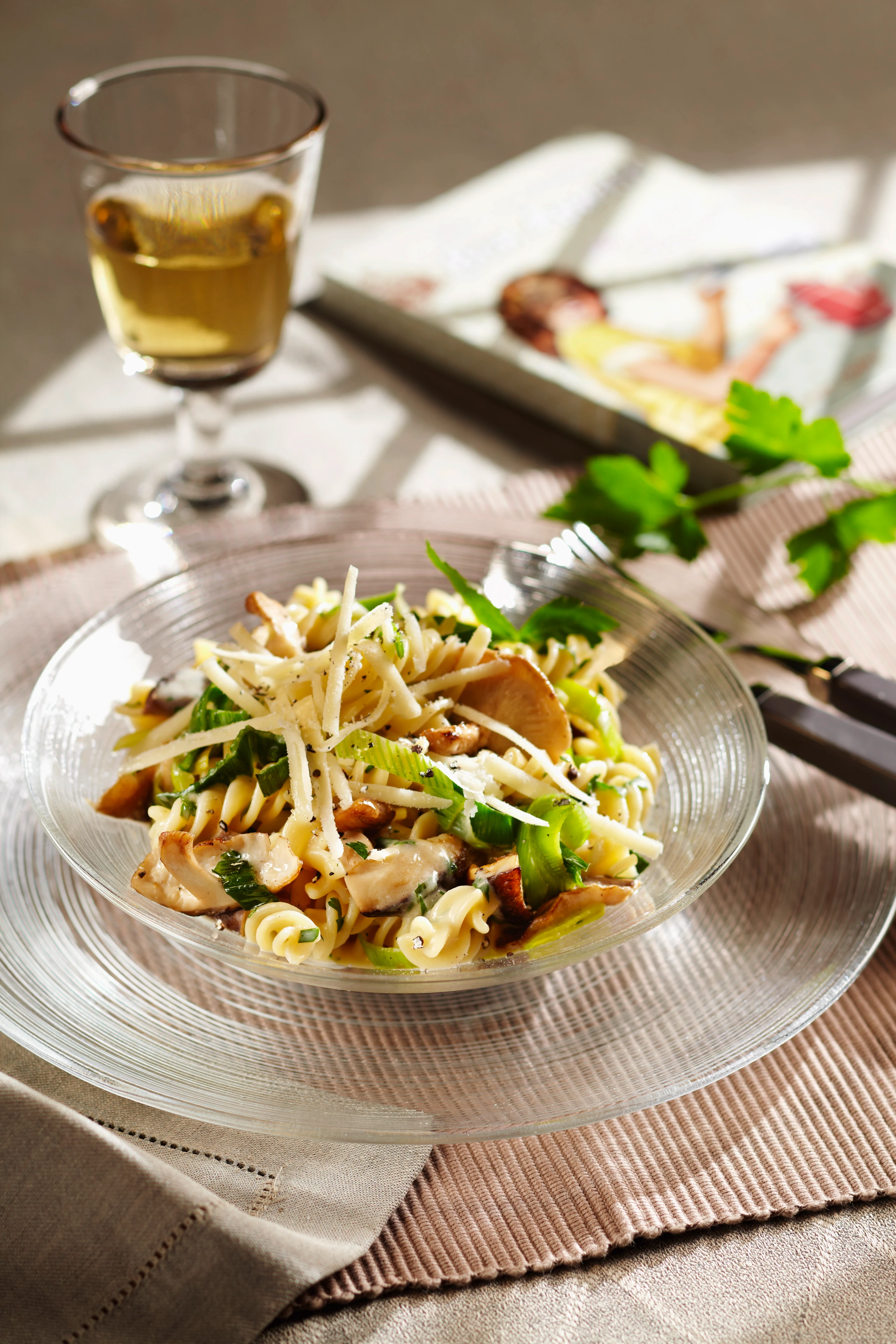 Pasta mit Lauch und Shiitake