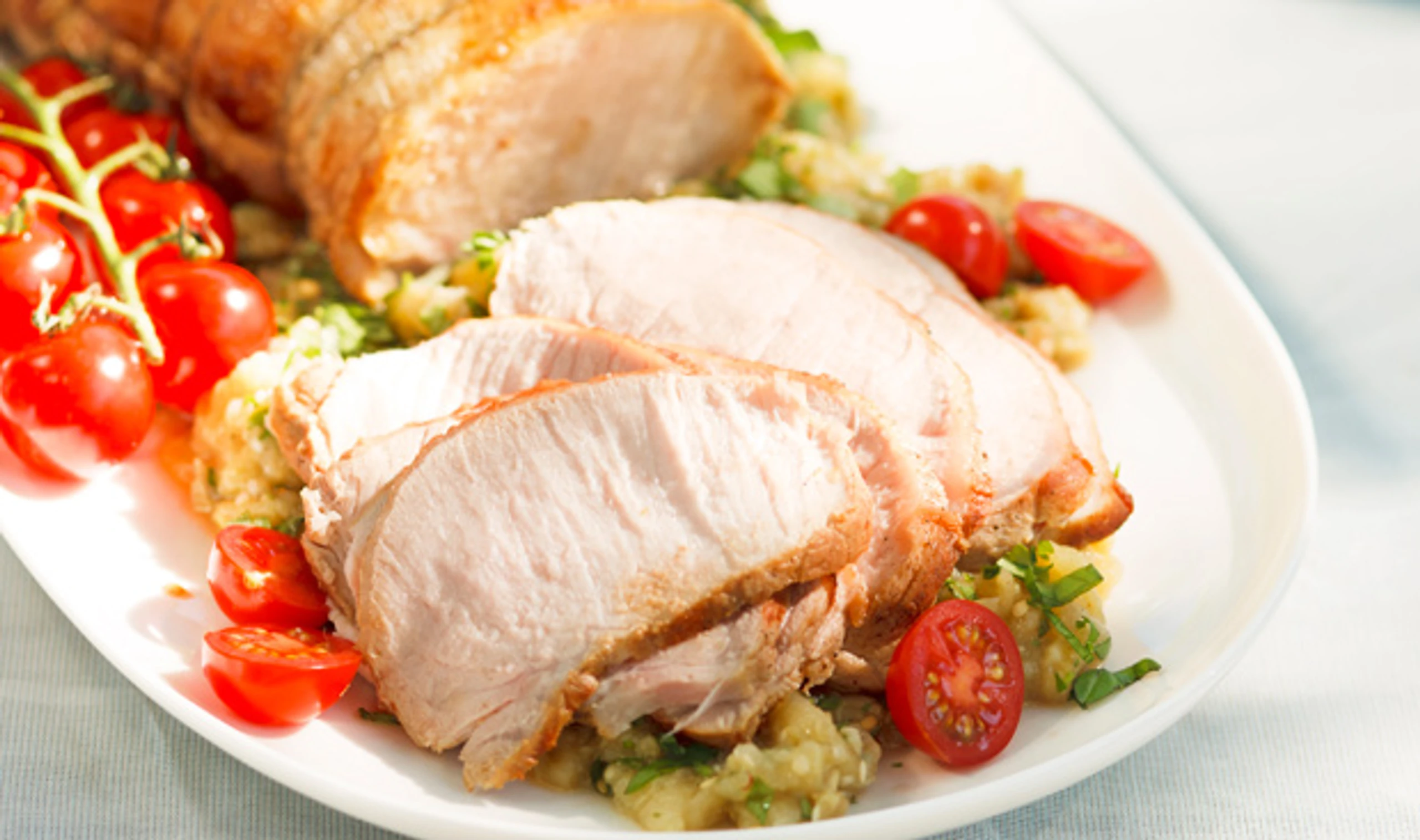 Limetten-Karree auf Melanzanipüree