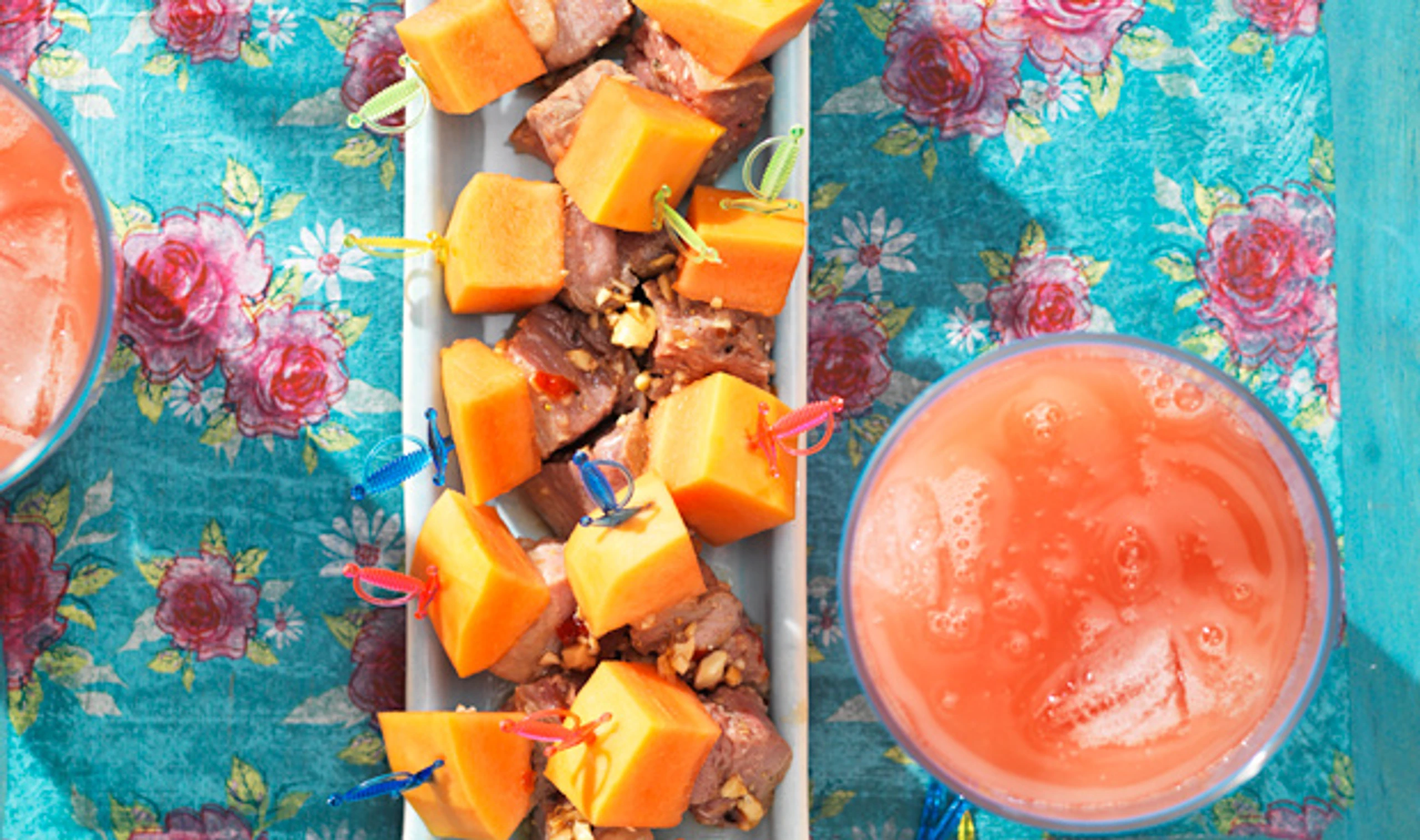 Entenwürfel mit Papaya