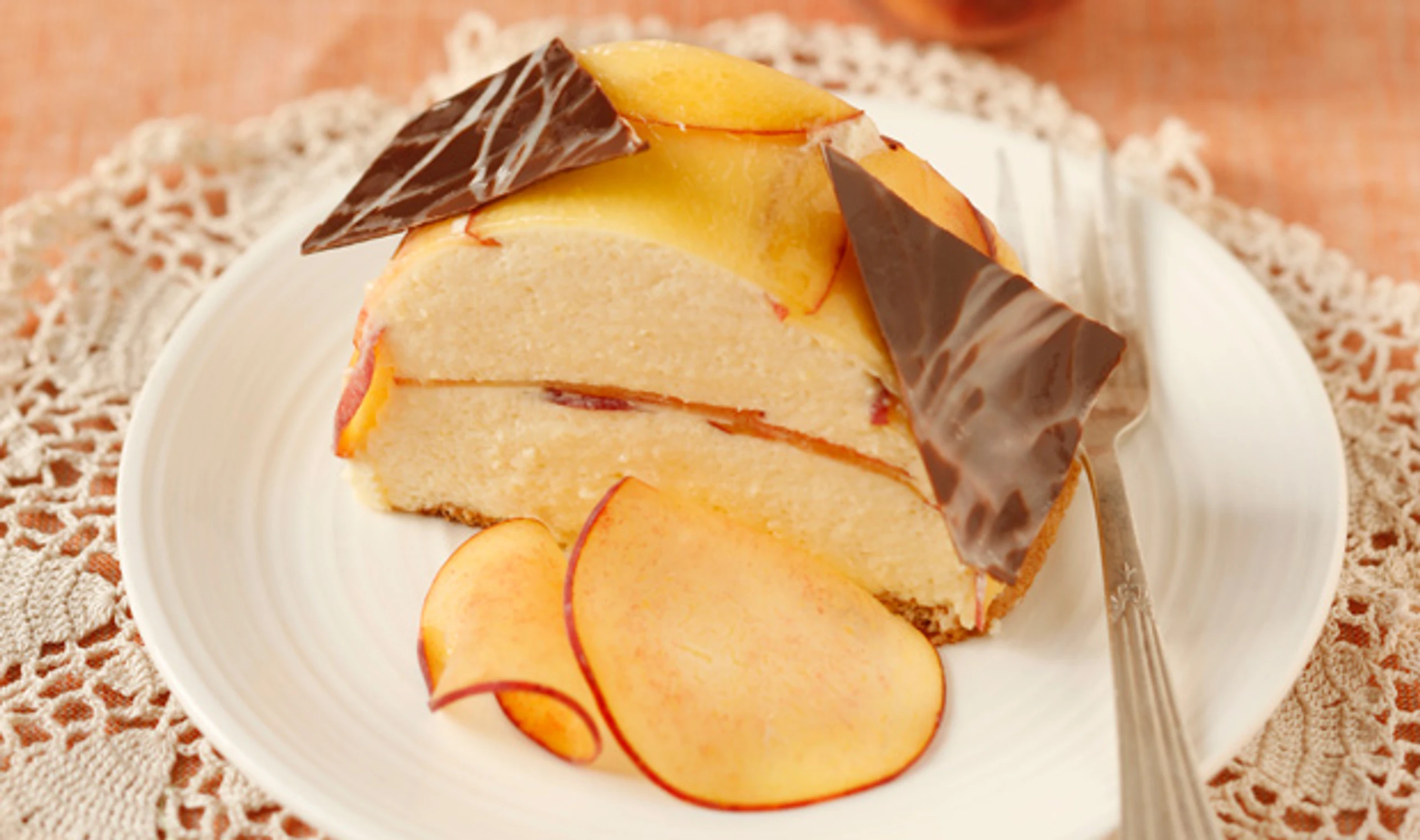 Pfirsichterrine mit Schokoecken