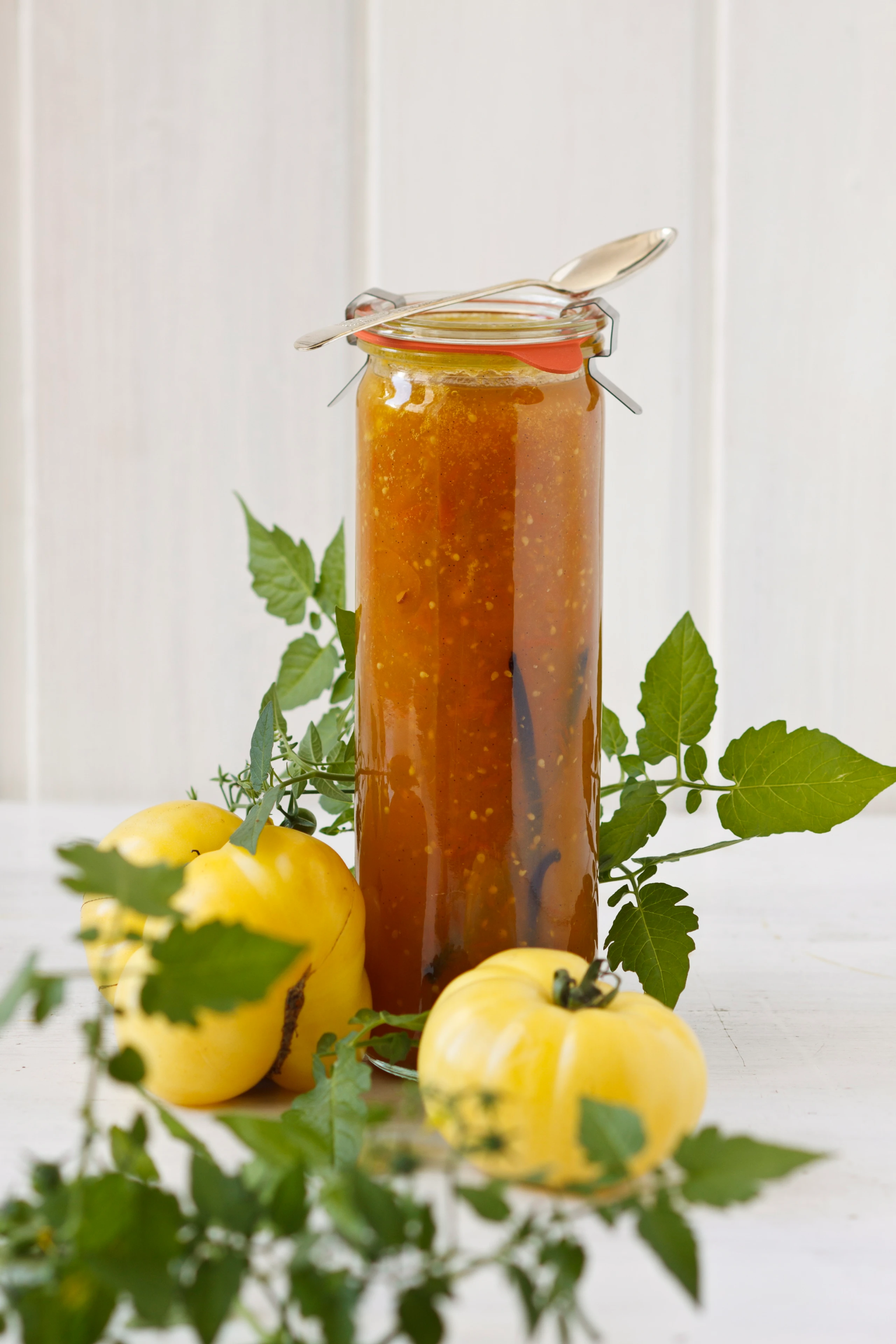 Gelbe Paradeis-Marmelade