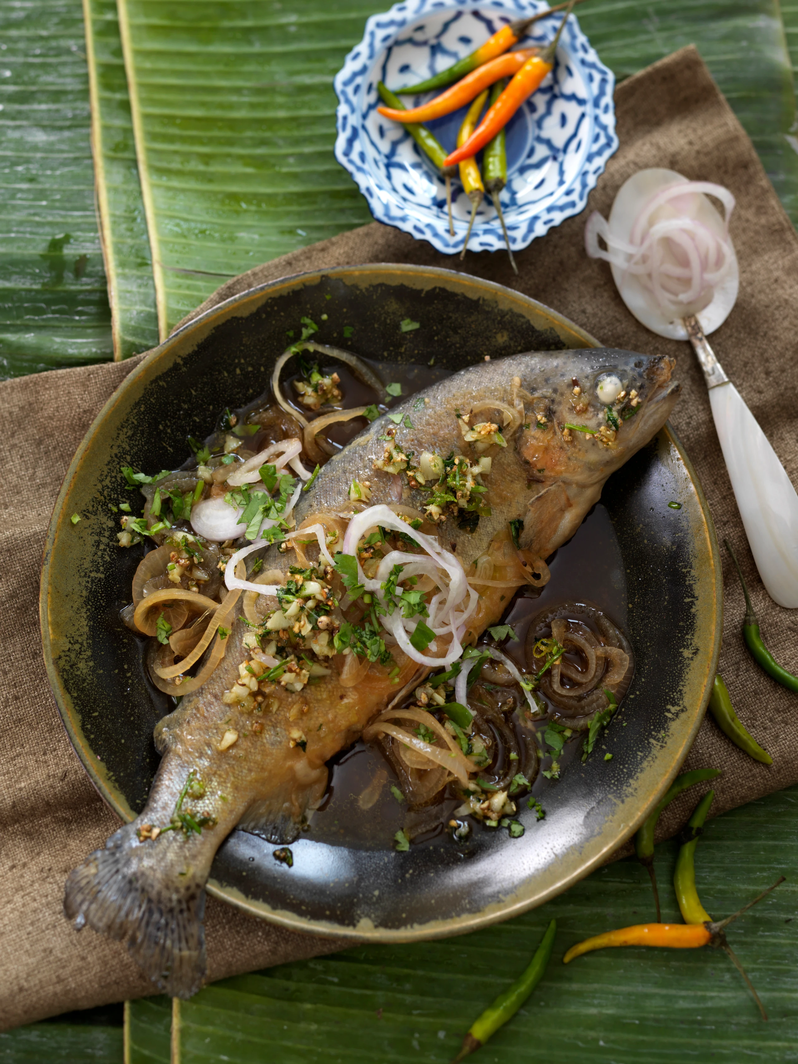 Forelle in würziger Asia-Suppe