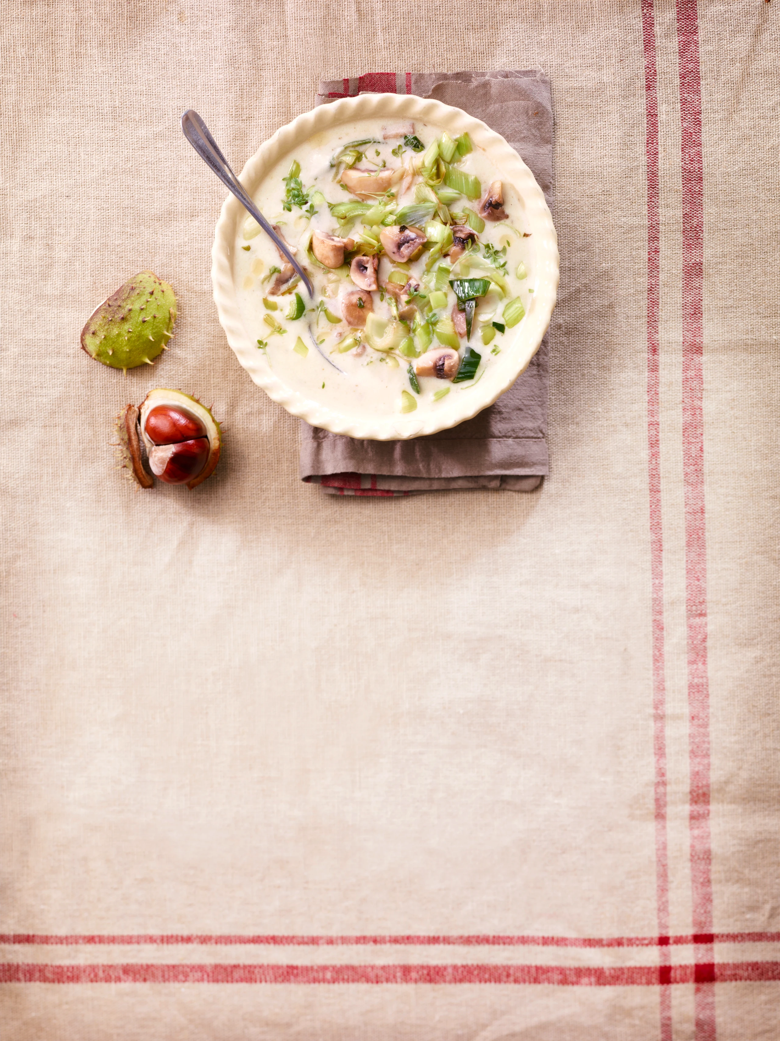 Lauch-Champignonsuppe