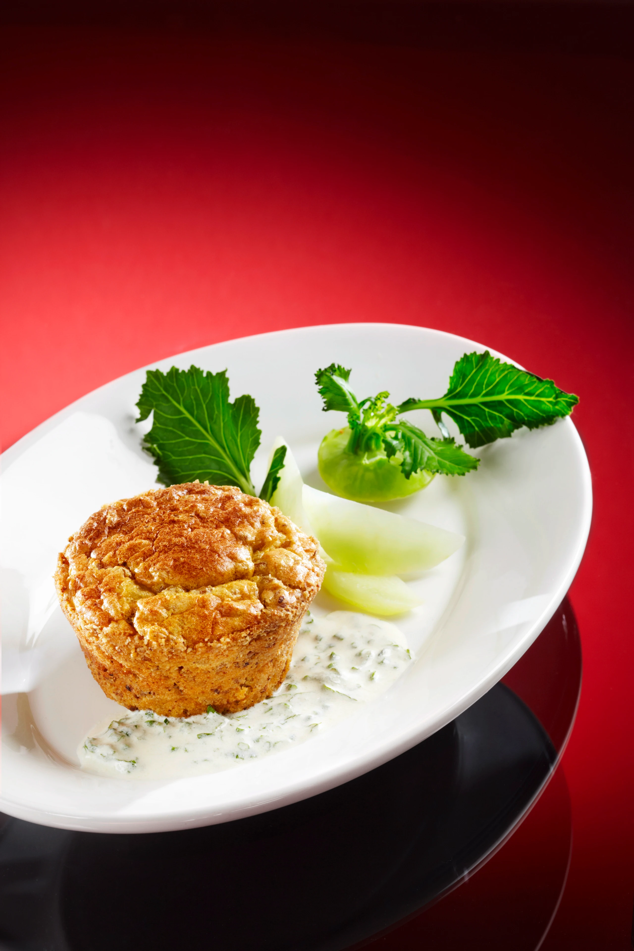 Dinkel-Kohlrabi-Auflauf mit Kräutersauce