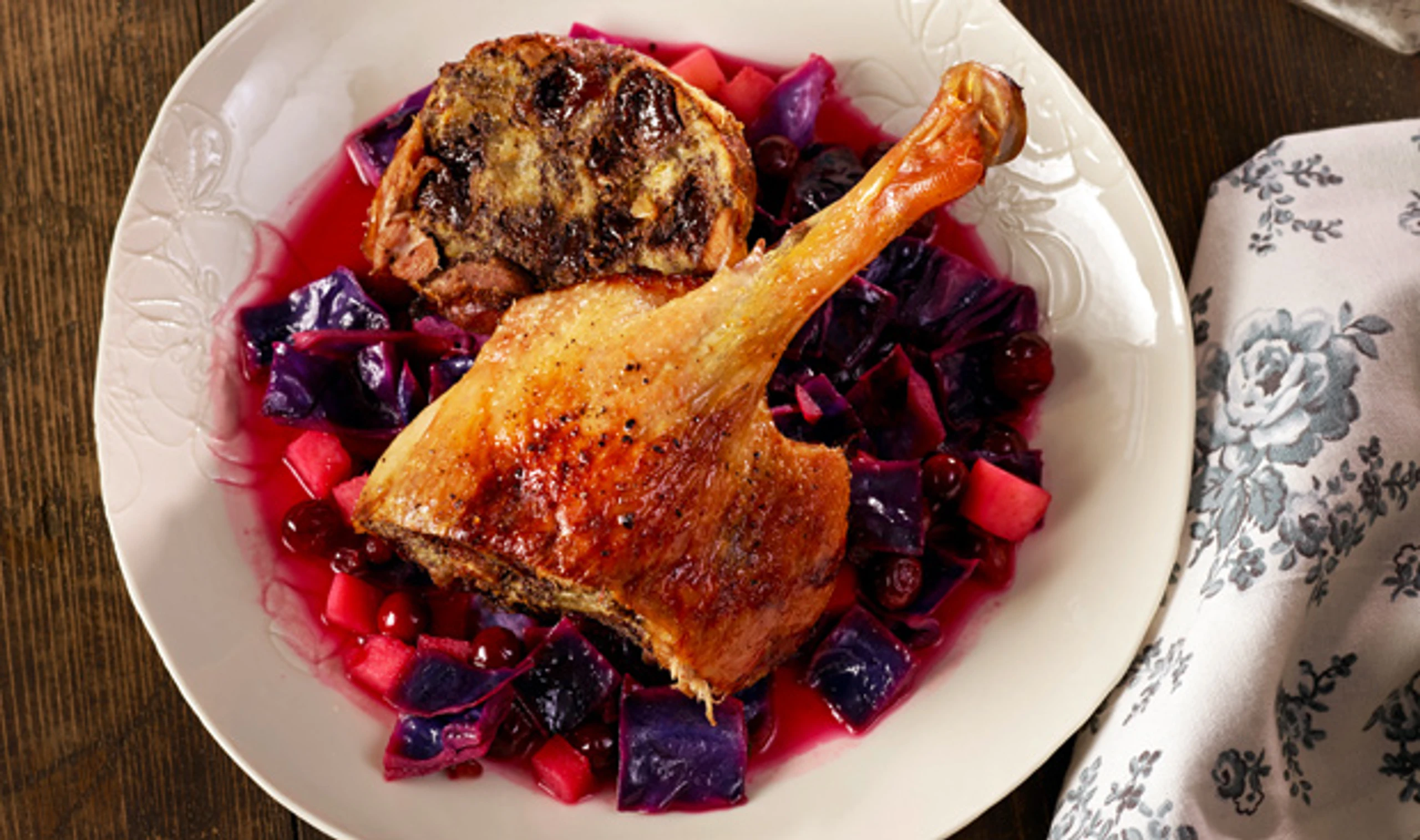 Ganslkeule mit Mohn-Zwetschkenfülle