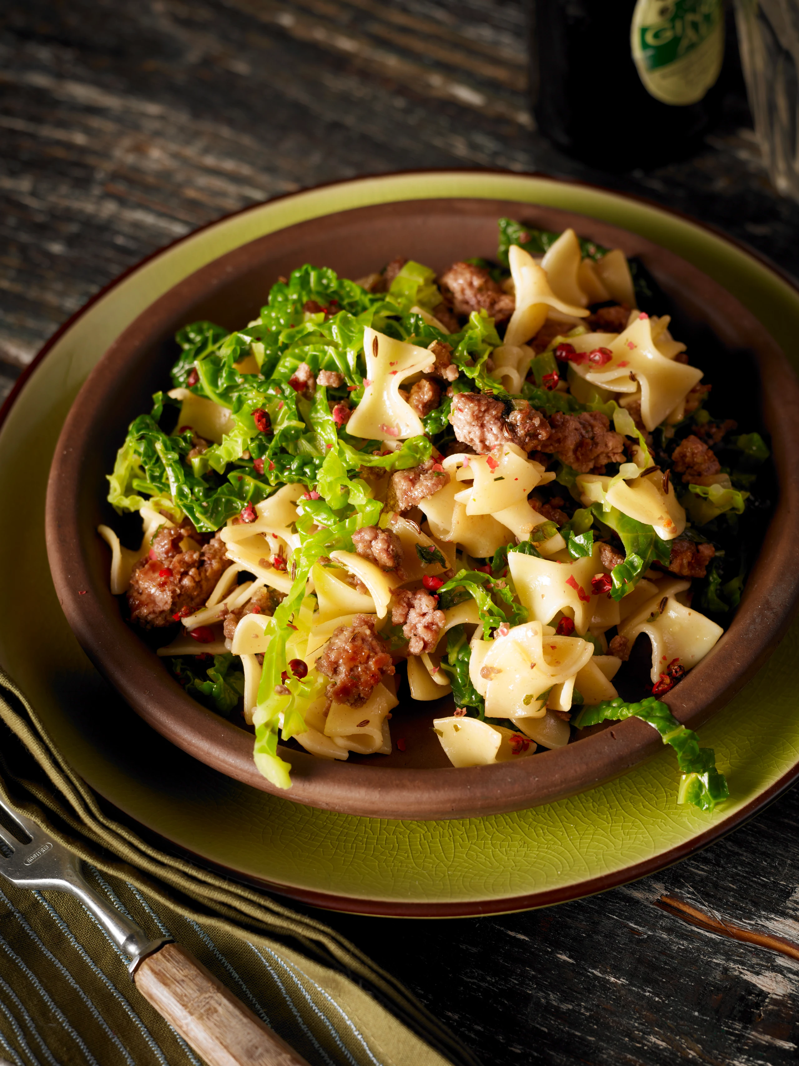 Schnelle Fleischfleckerl mit Kohlstreifen