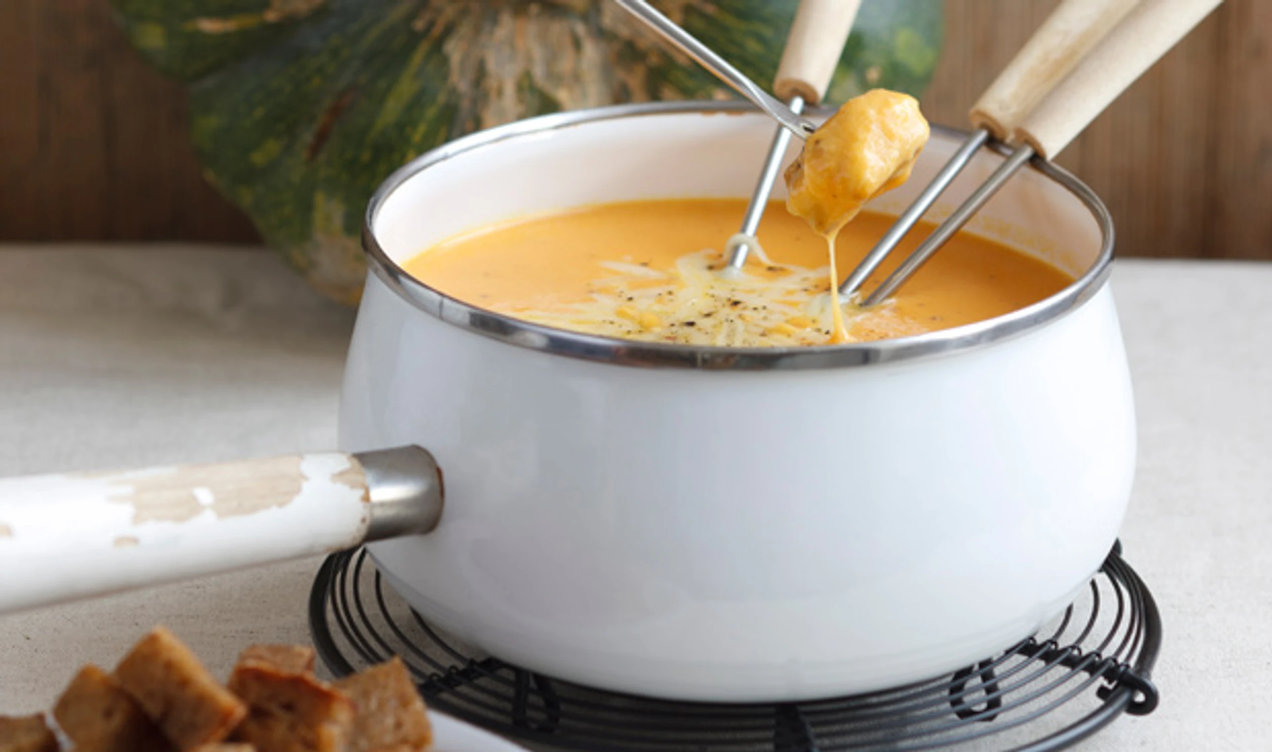 Kürbis-Käse-Fondue
