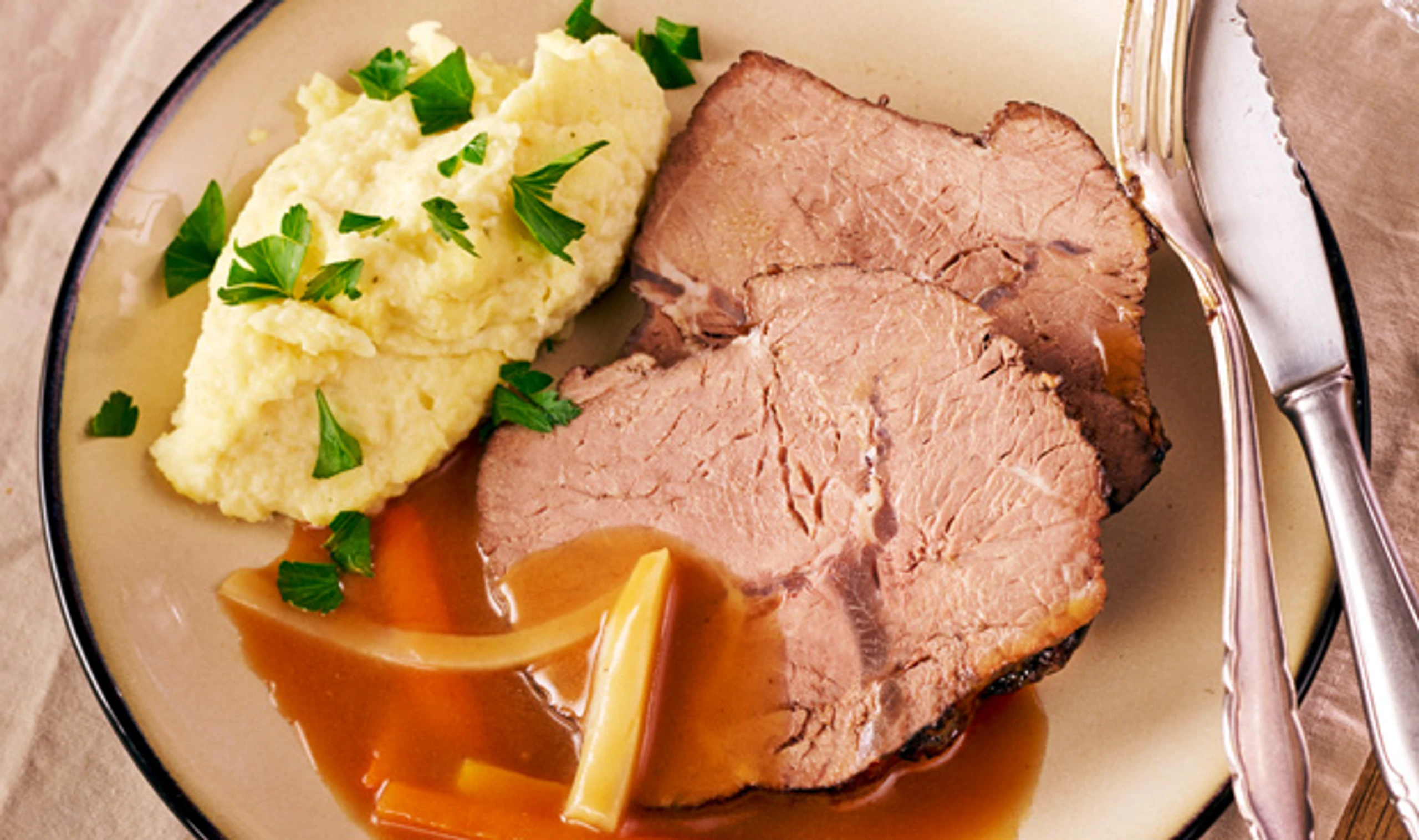 Rindsbraten mit Selleriepüree