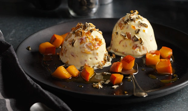 Kürbisparfait mit Krokant • Rezept Kürbisparfait mit Krokant • Rezept