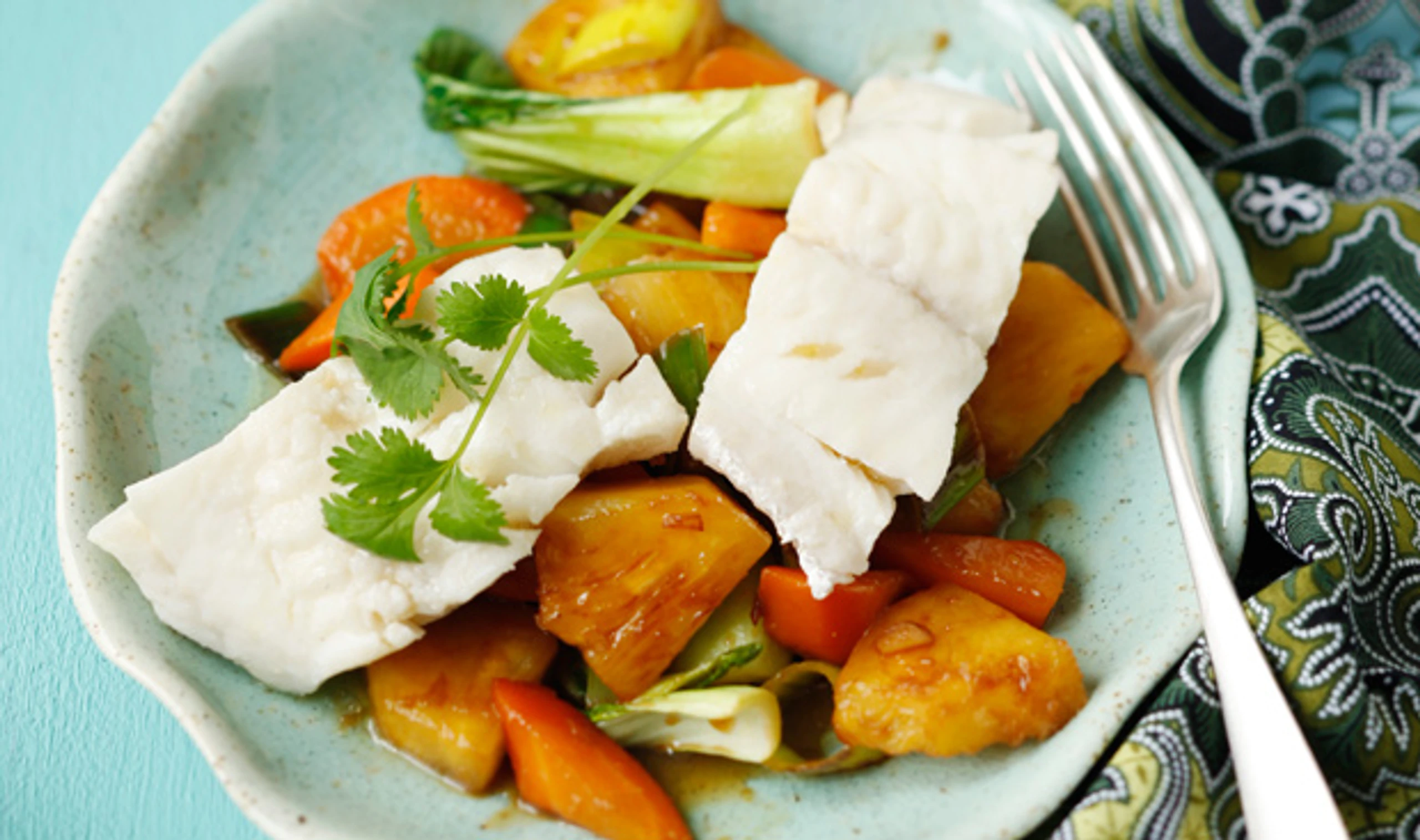 Kabeljau mit Ananas-Gemüse