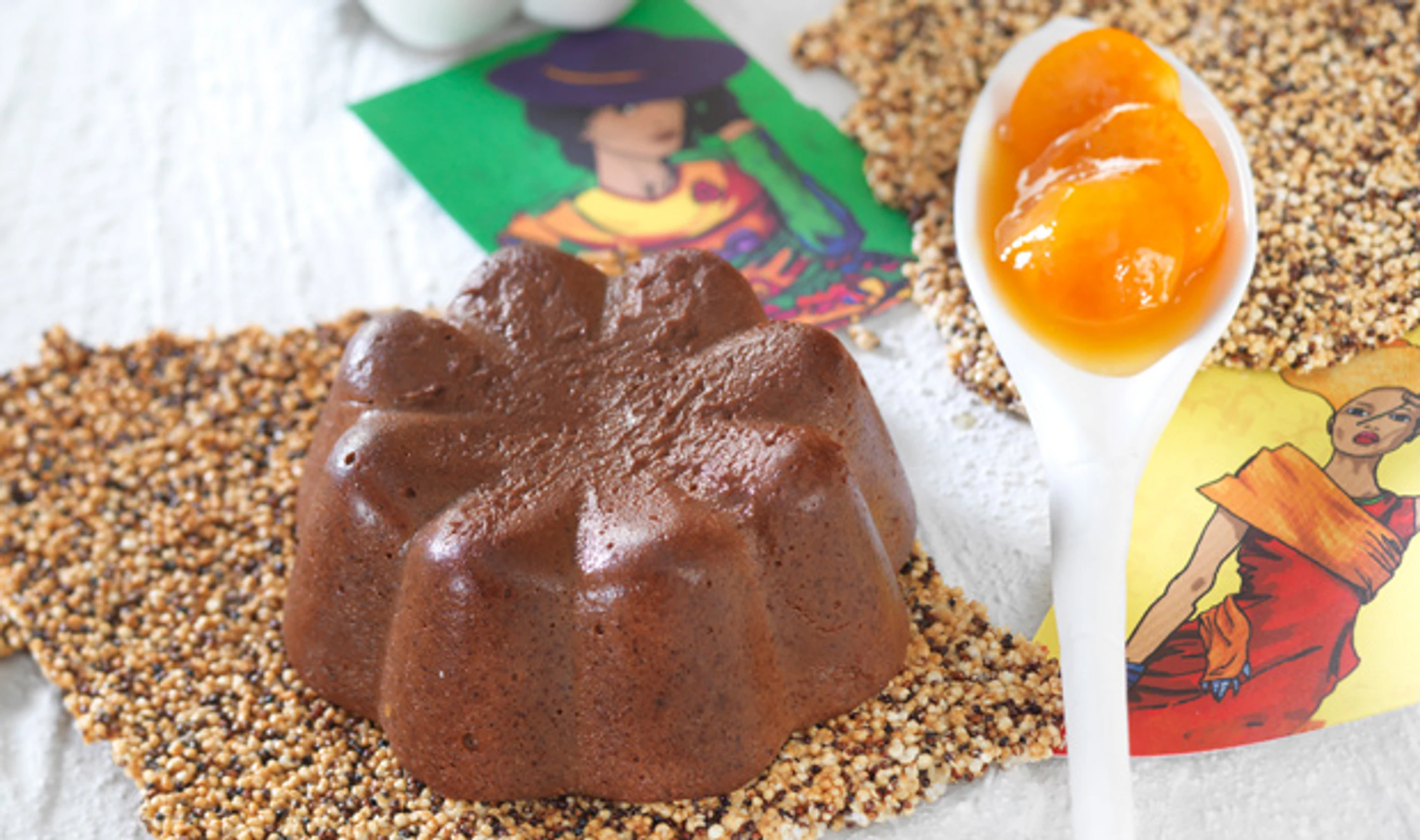 Canihua-Schoko-Pudding mit Physalis-Kompott