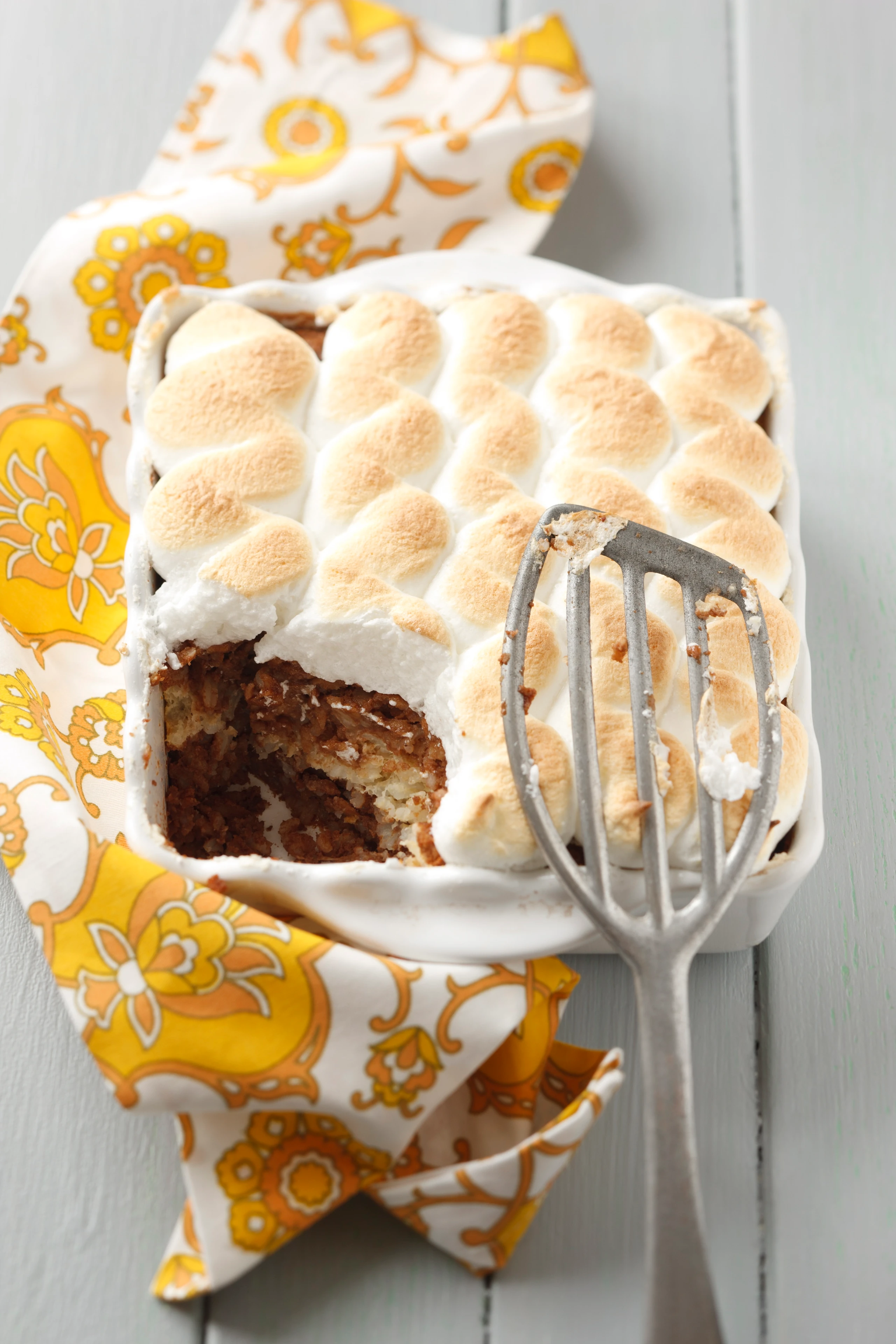 Reisauflauf mit Nougat und Schneehaube