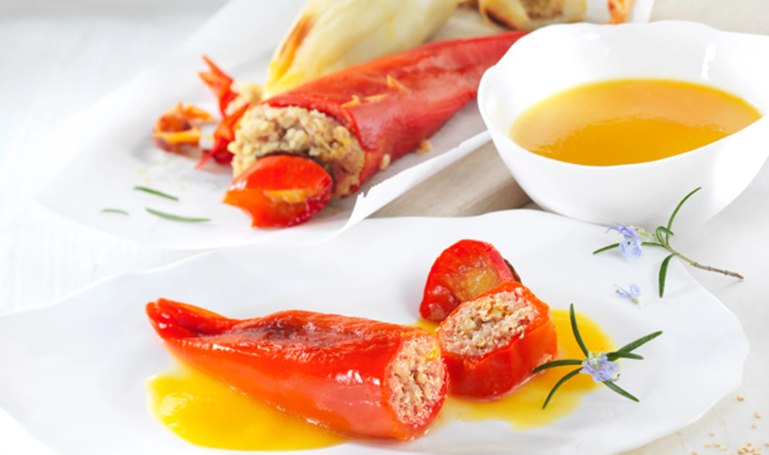 Gefüllte Paprika mit Quinoa und Lamm