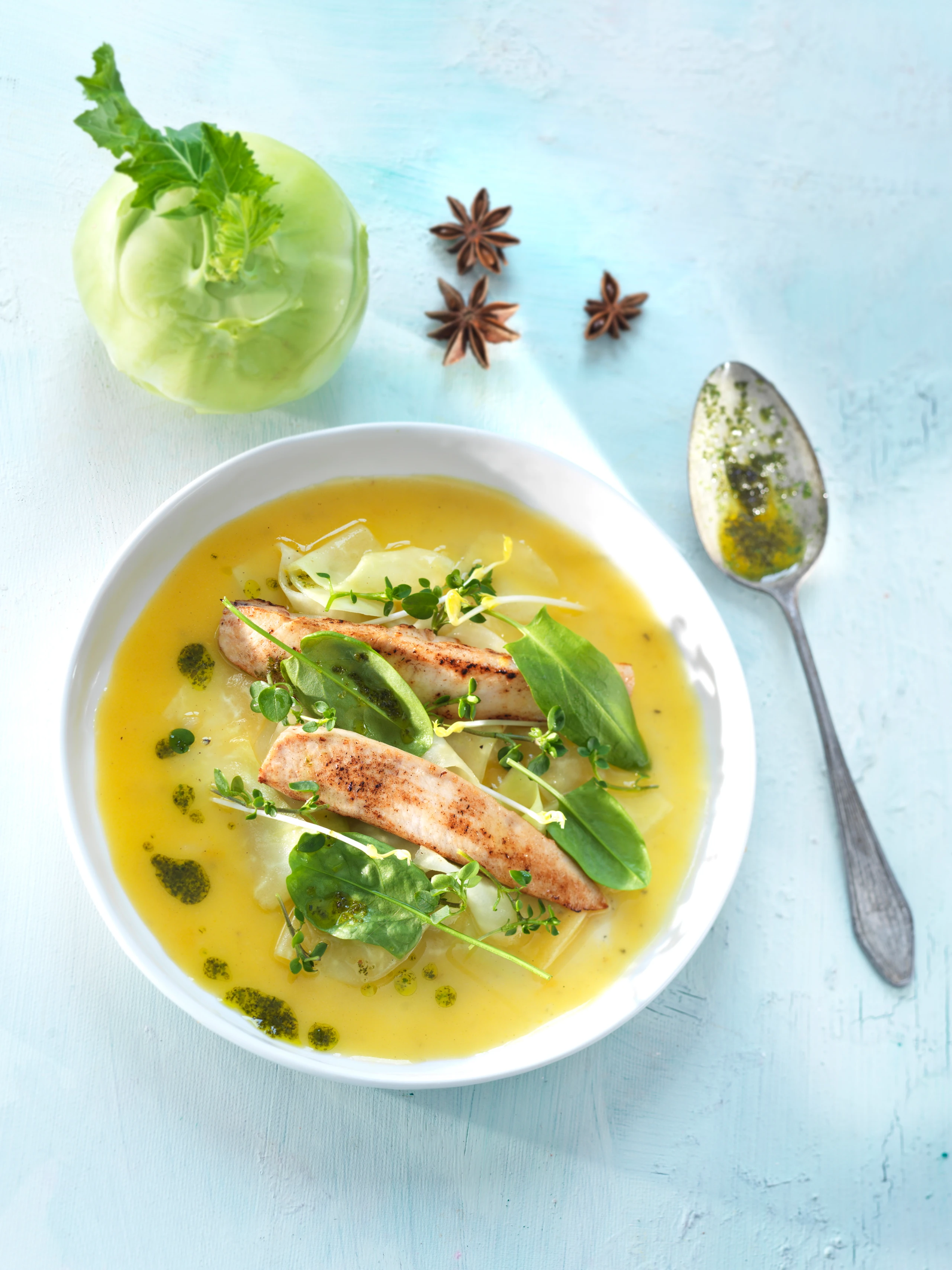 Kohlrabi mit Kaninchenfilet