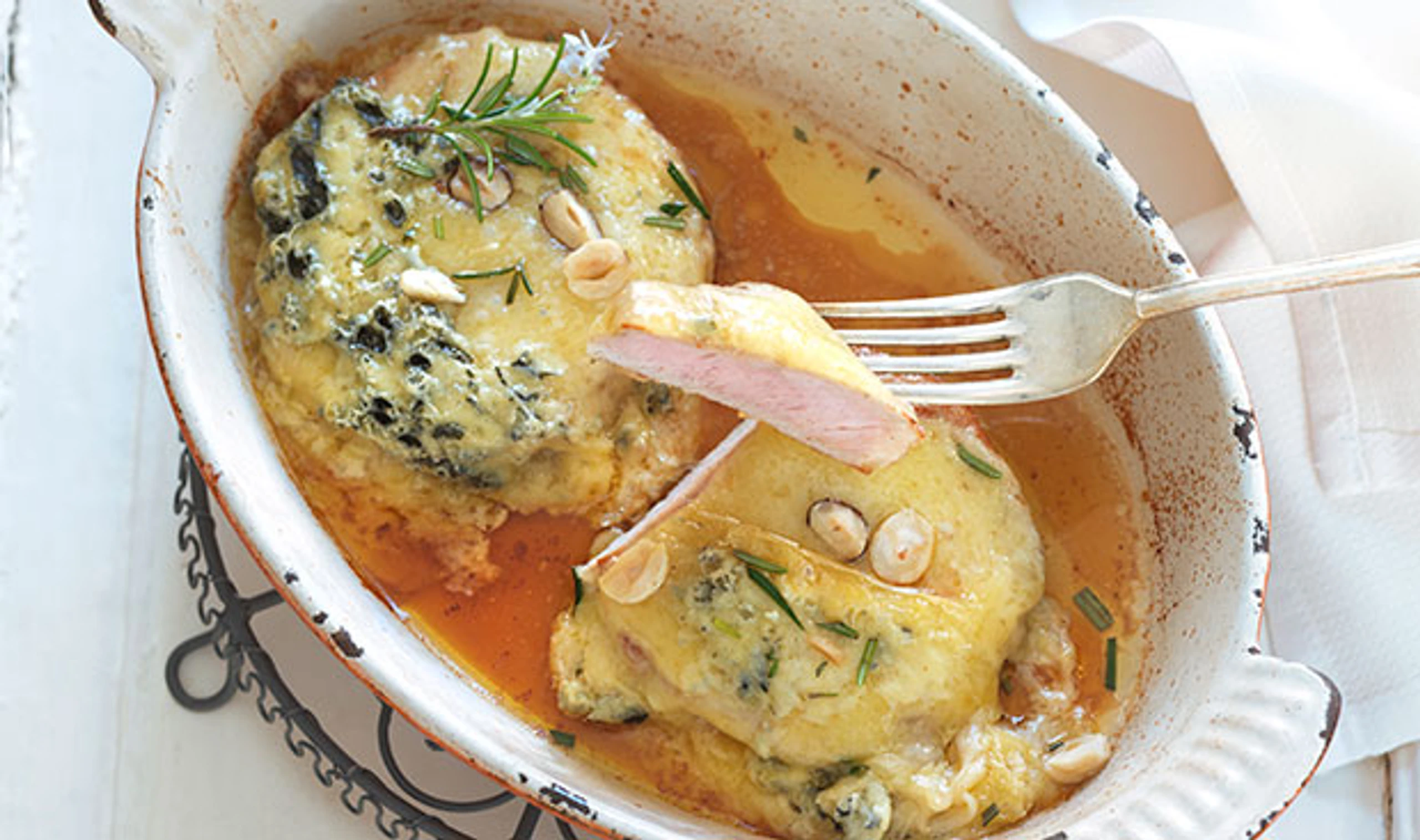 Schweinssteak mit Käsekruste