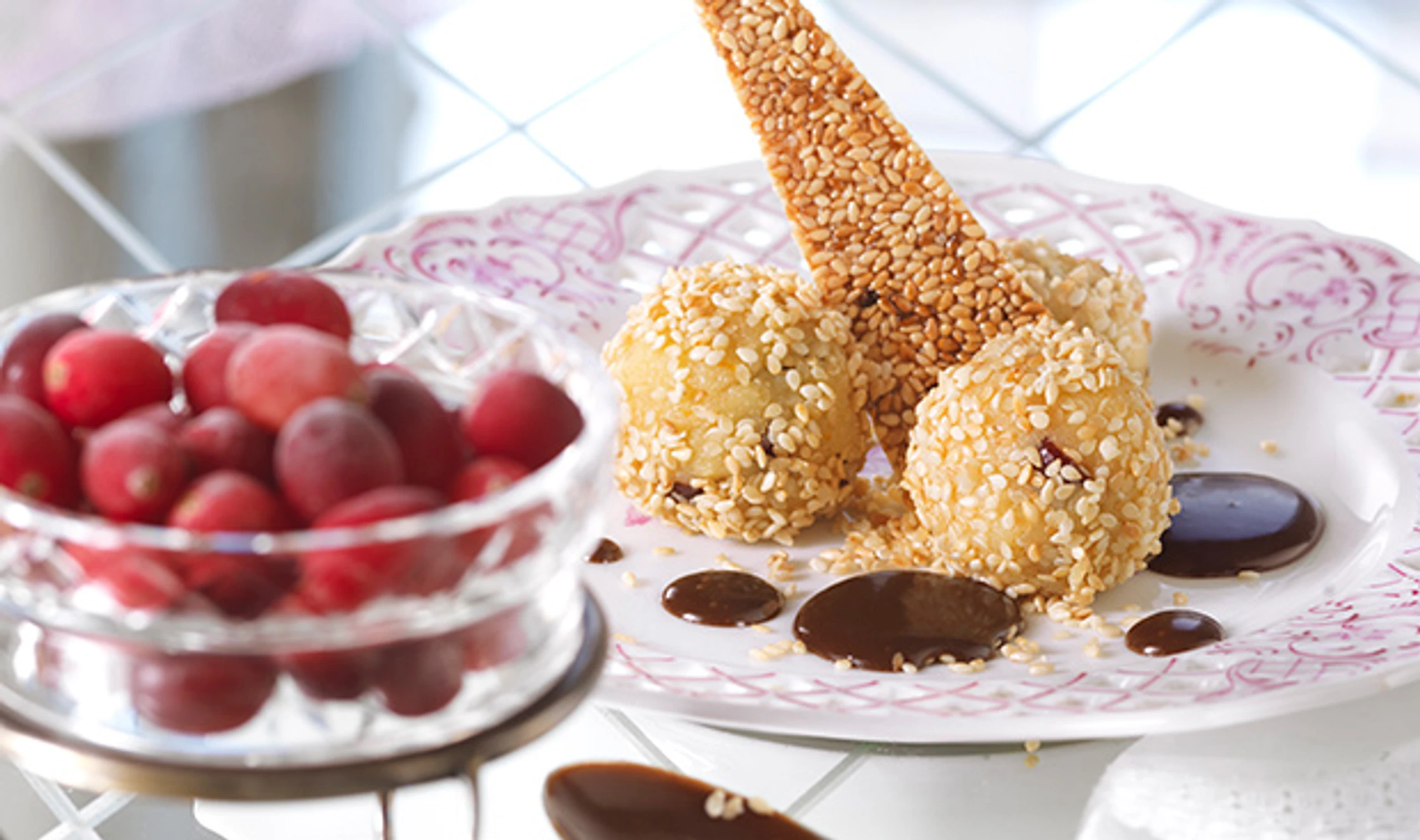 Grießknödeln mit Nougatsauce