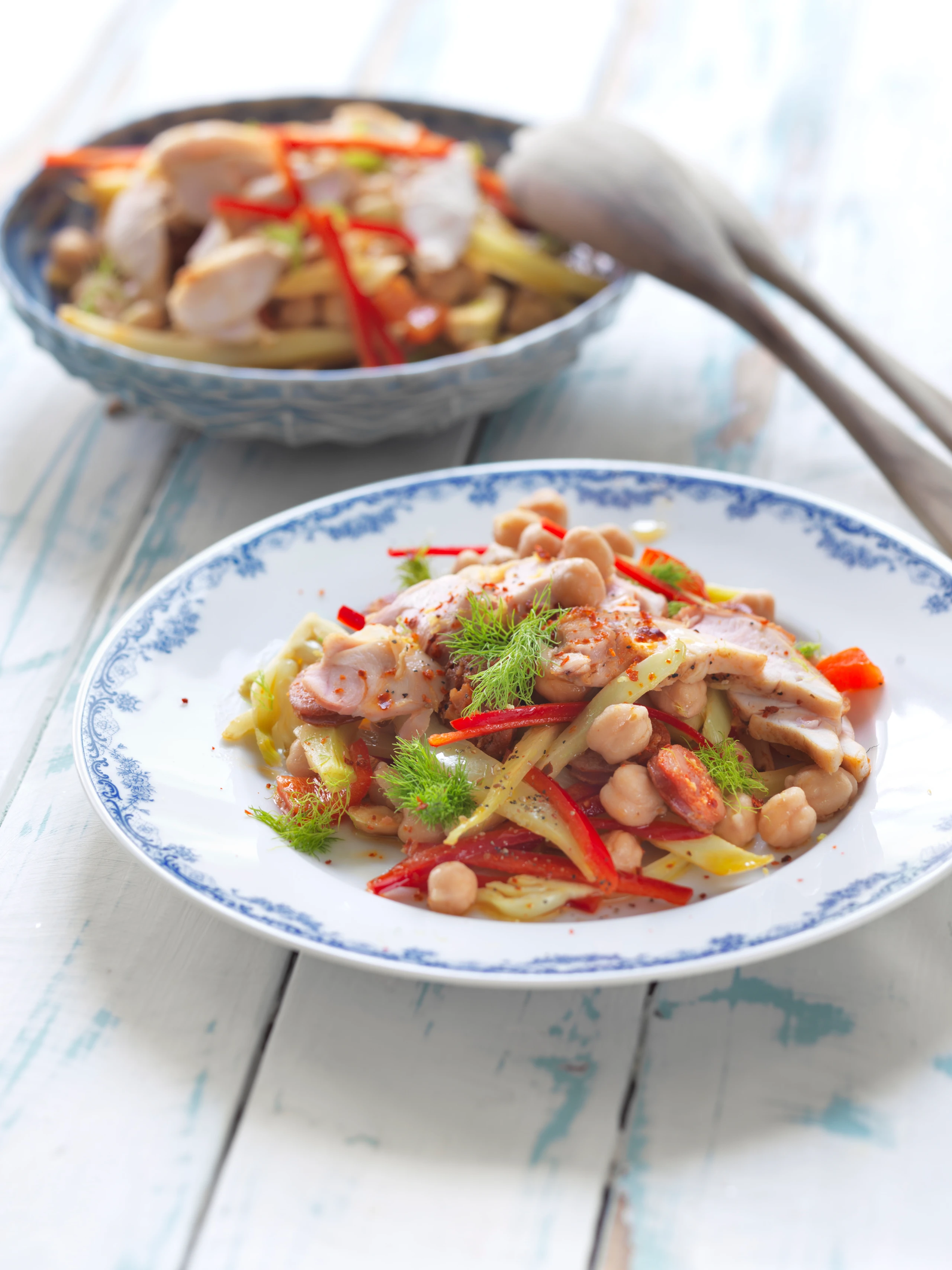 Kaninchen mit Fenchel und Kichererbsen