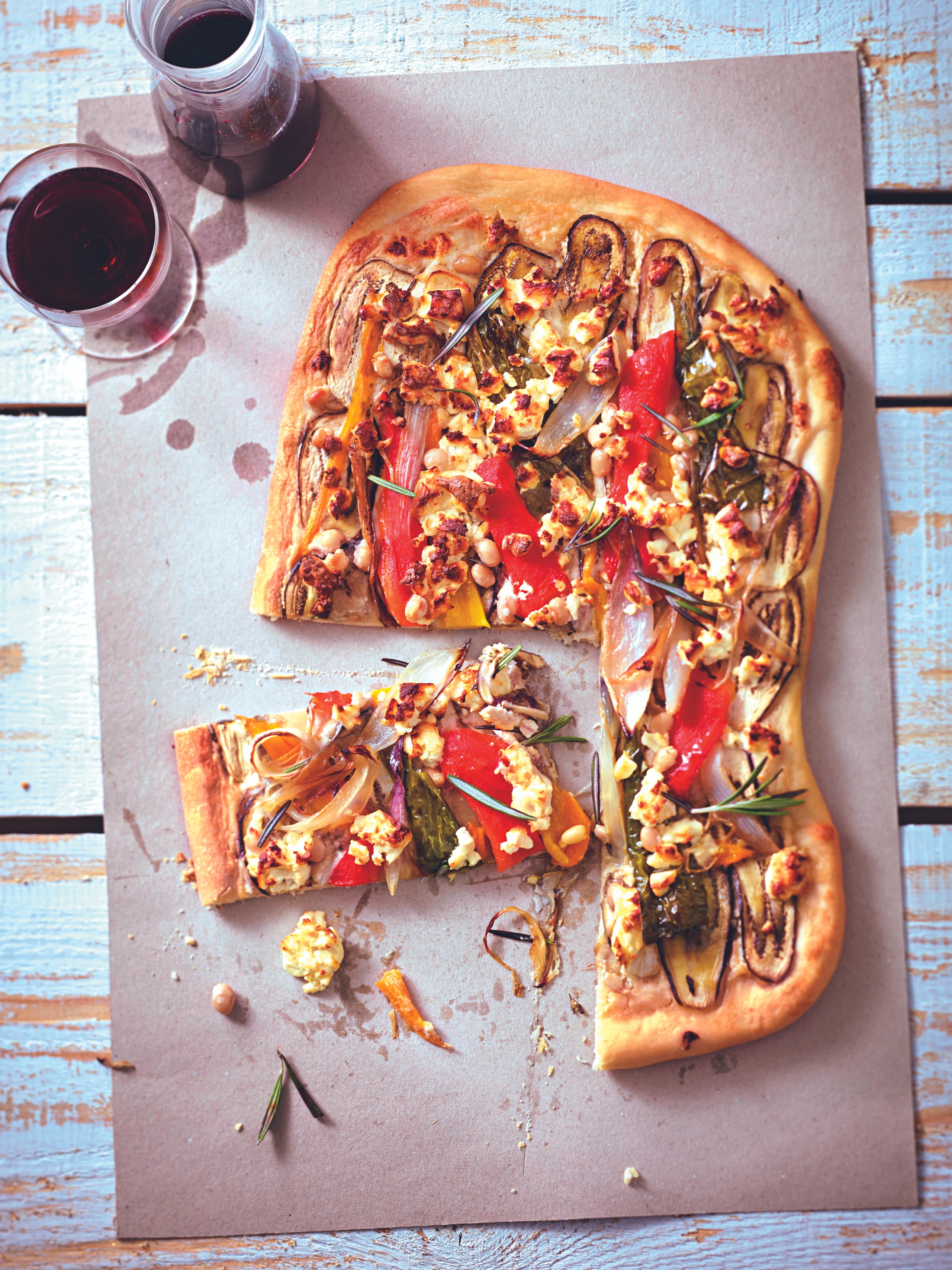 Gemüsepizza mit Bohnencreme