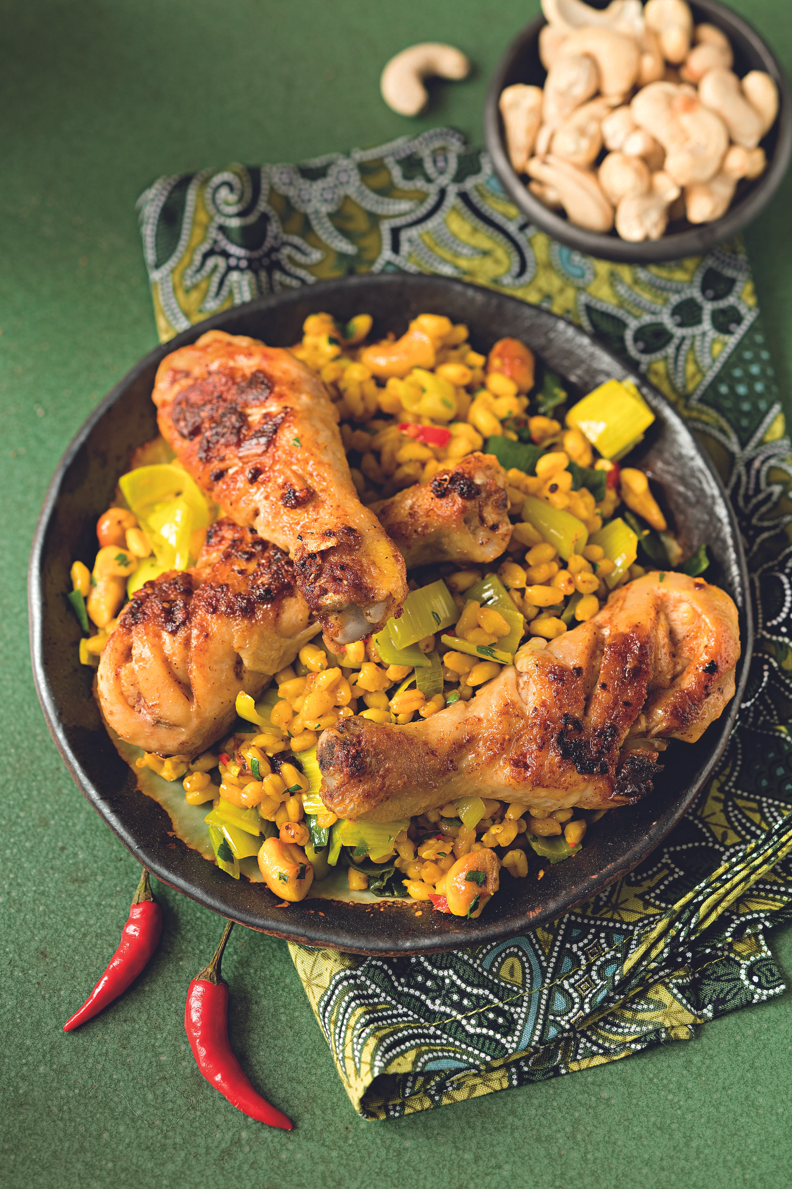 Drumsticks mit Gewürzweizen