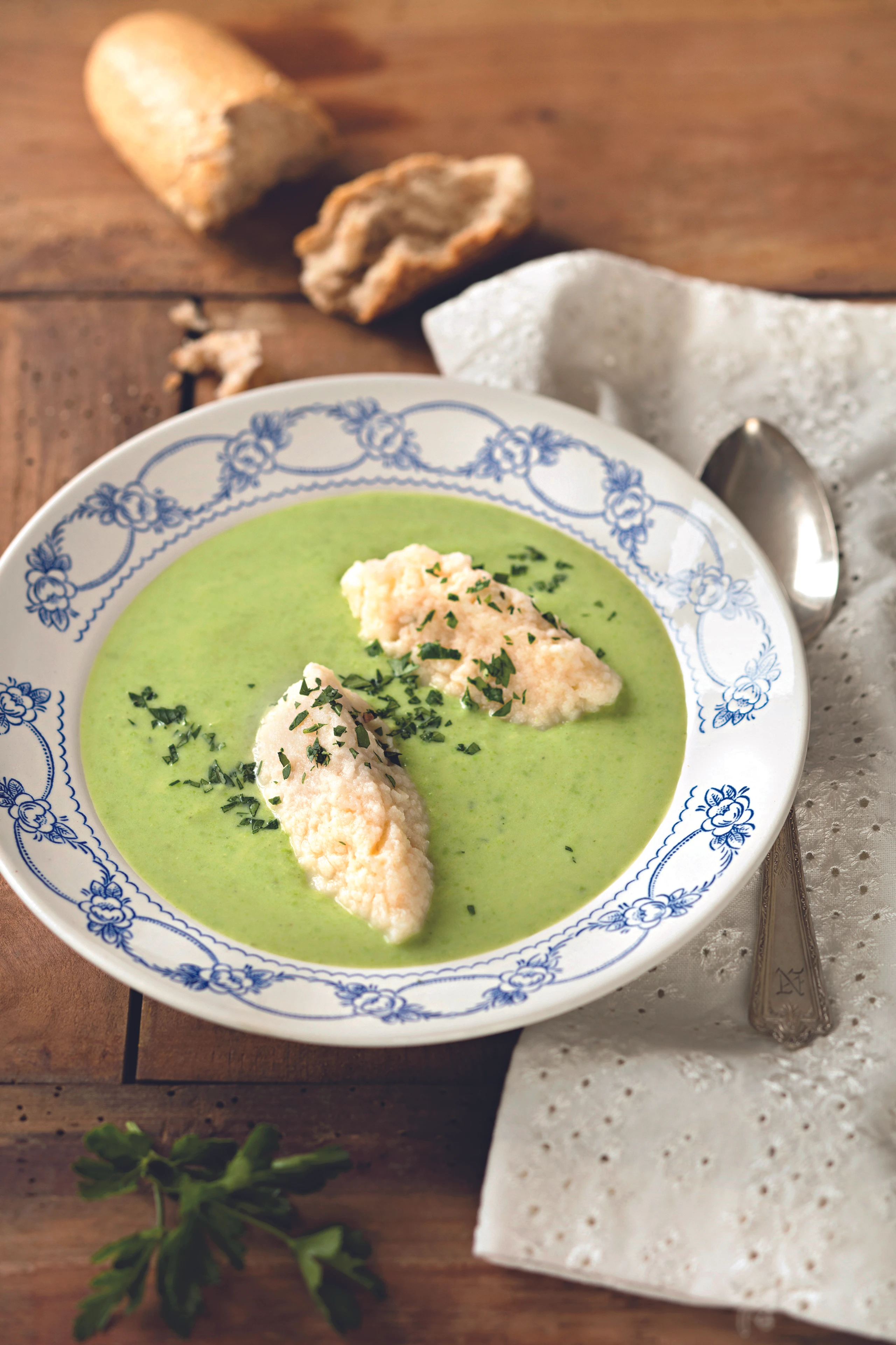 Erbsensuppe mit Butternockerln