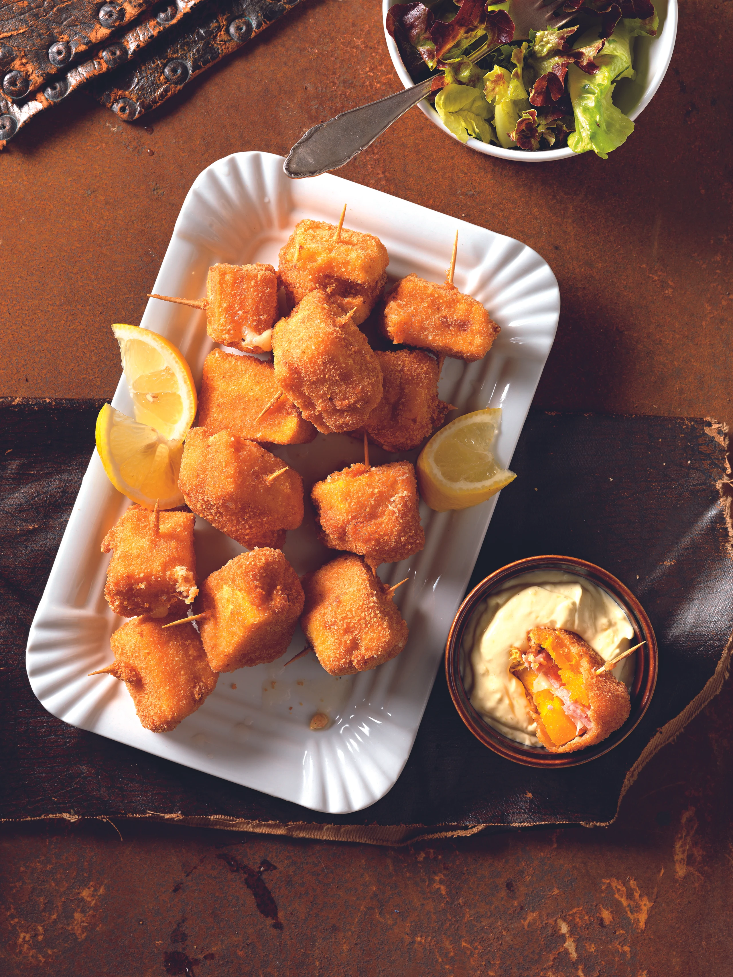 Kürbis Cordon bleu mit Knoblauchsauce