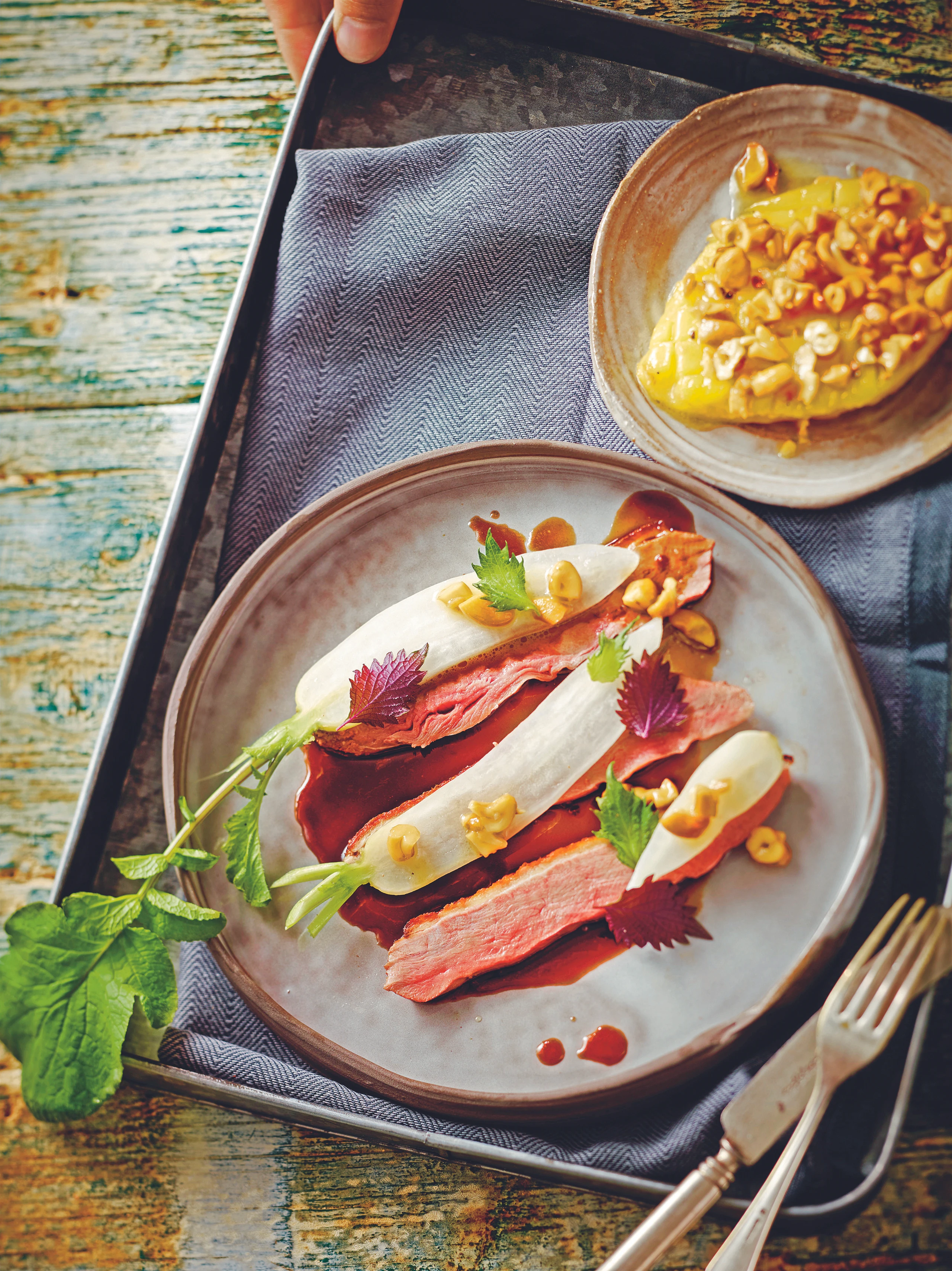 Entenbrust mit Rettich und Mango