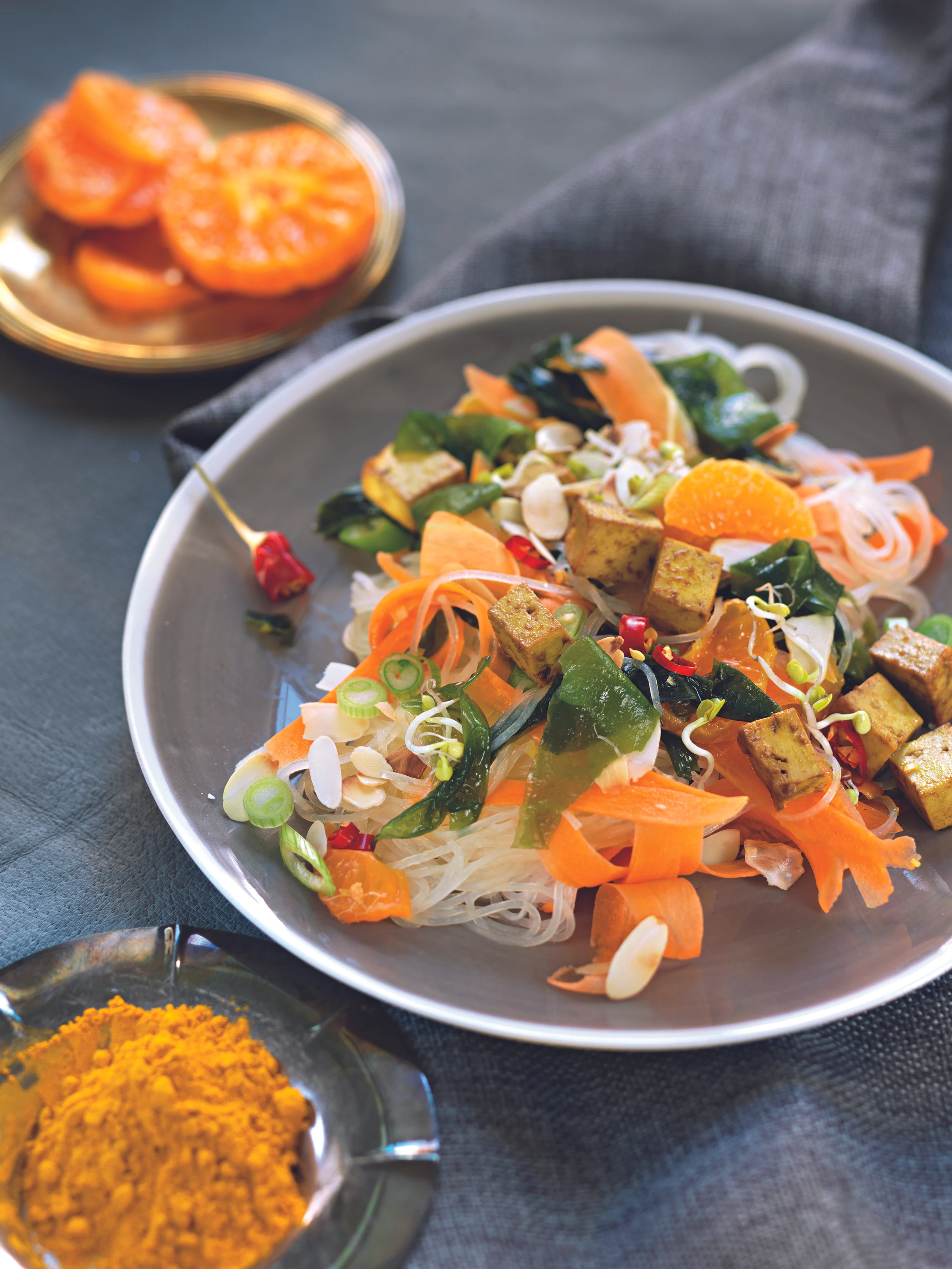 Glasnudelsalat mit Mandarinen