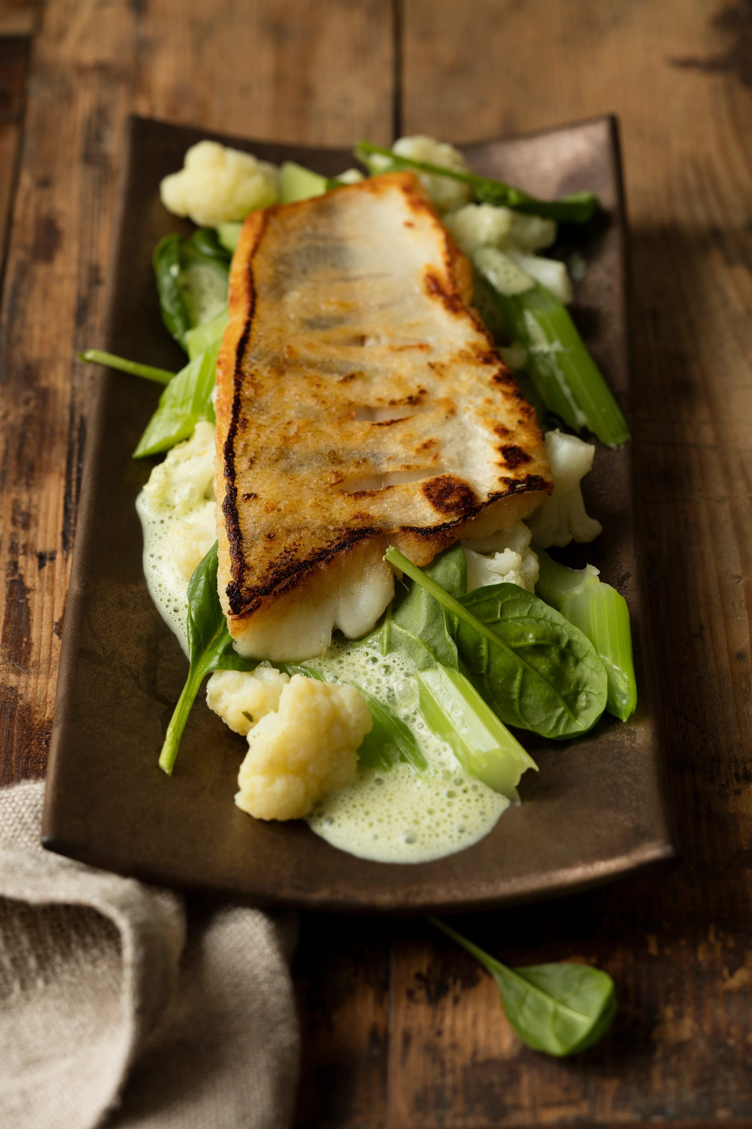 Zanderfilet auf Karfiol-Selleriegemüse