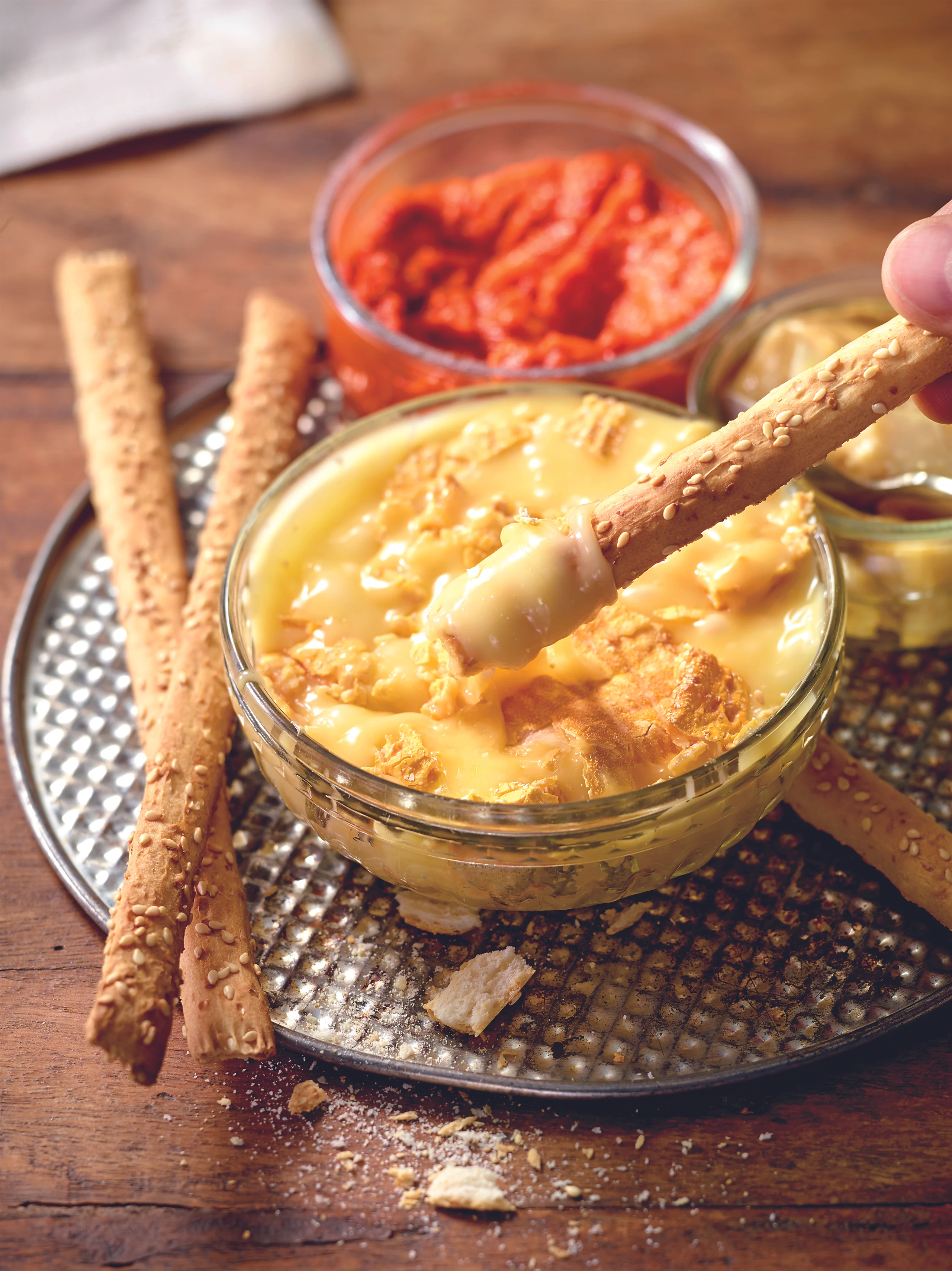 Käse mit Paprika-Haselnuss-Creme