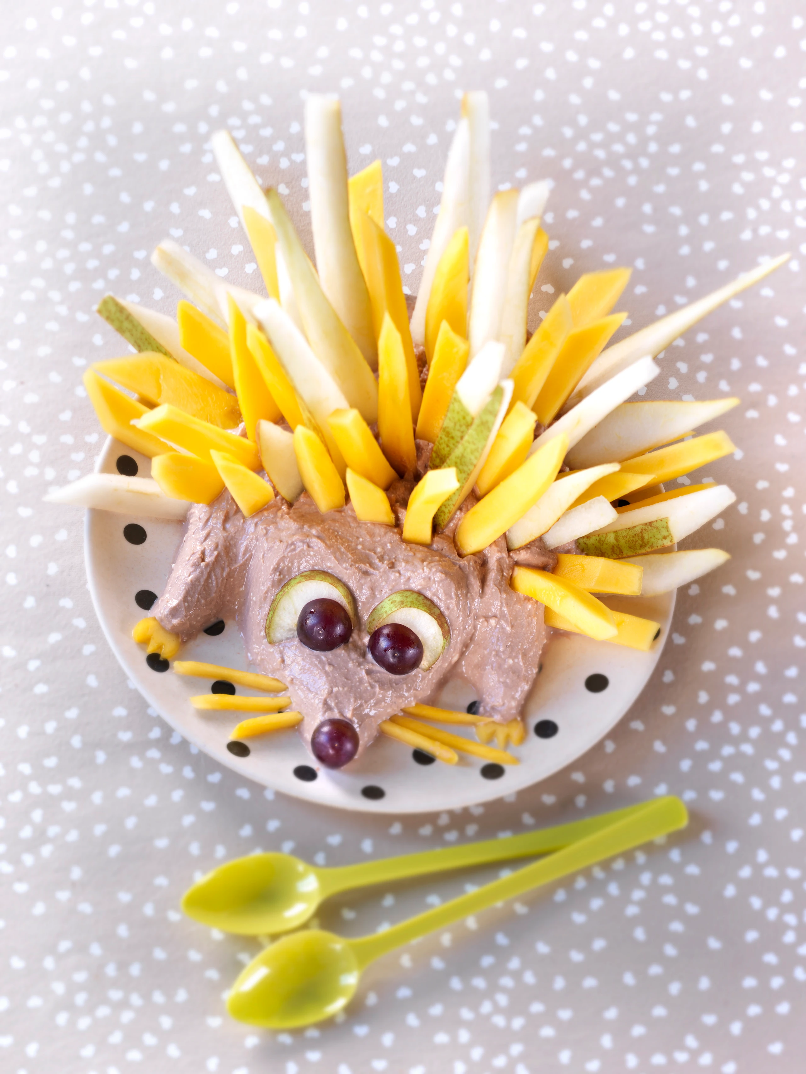 Süßes für Kinder: Mango-Birnen-Igel