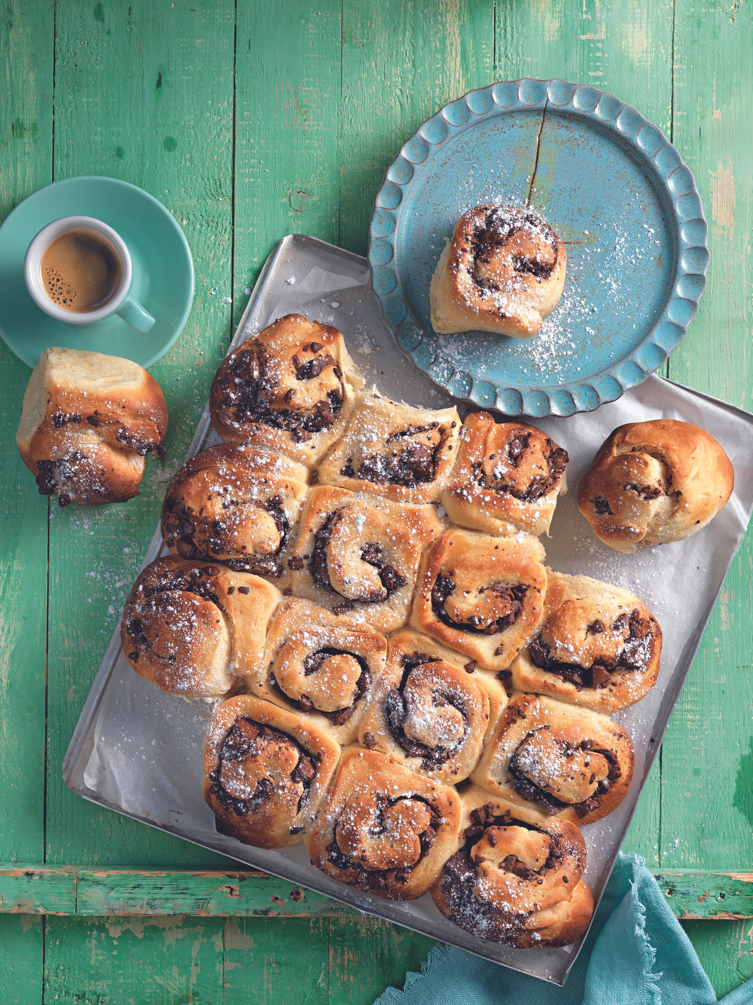 Schokoschnecken vom Blech