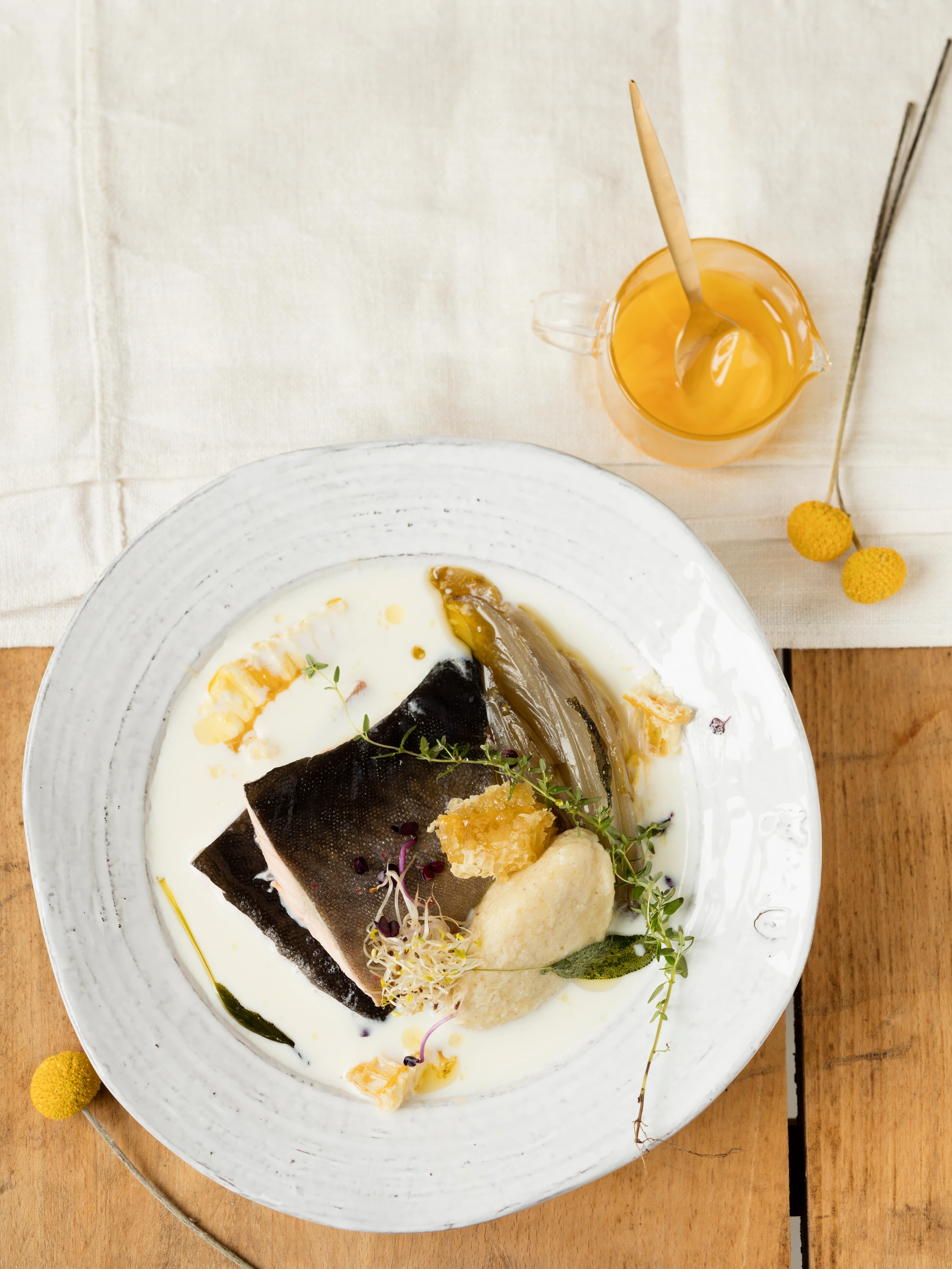 Saibling in Honigmilch