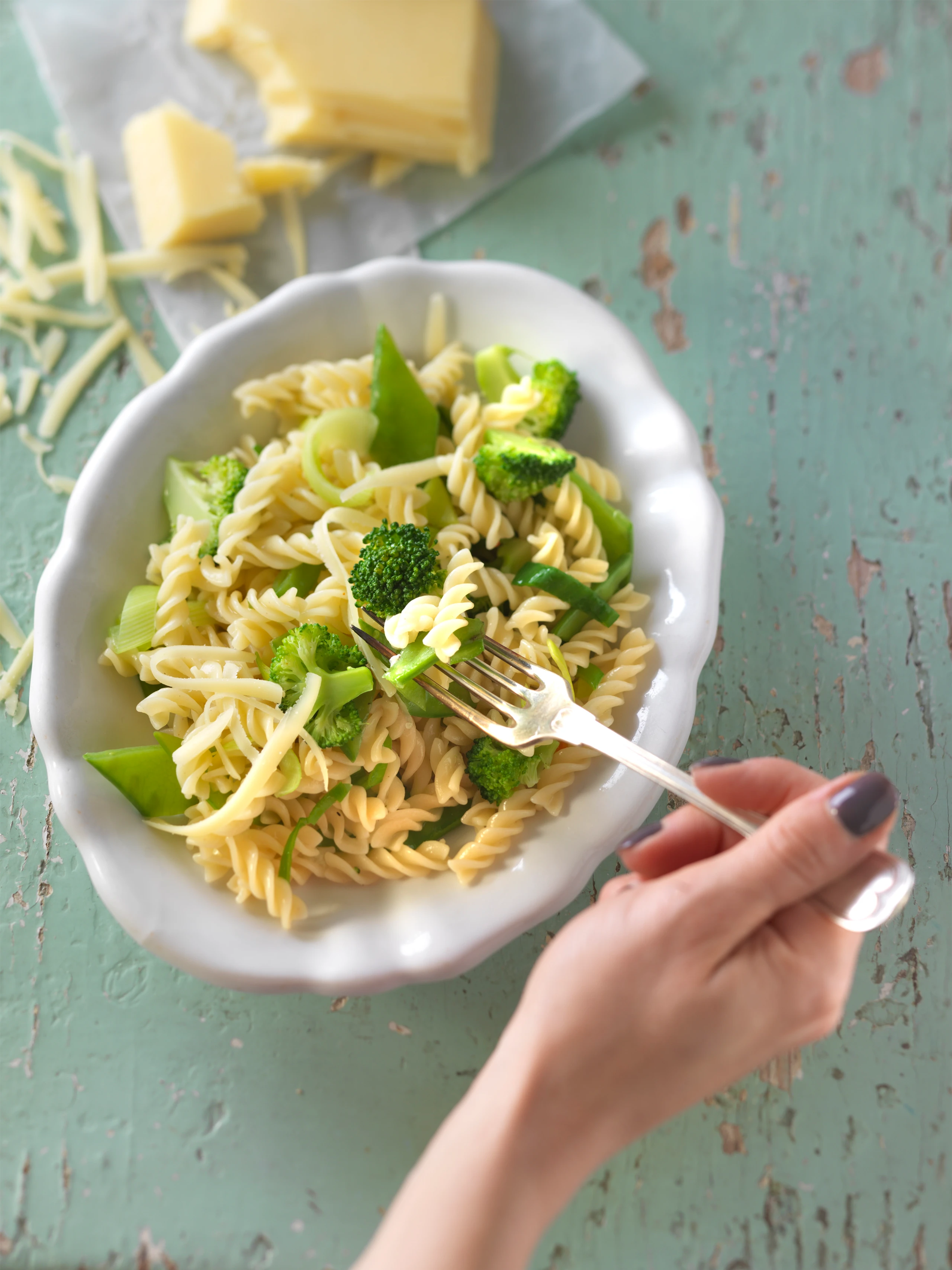 Fusilli mit Gemüse und Bergkäse