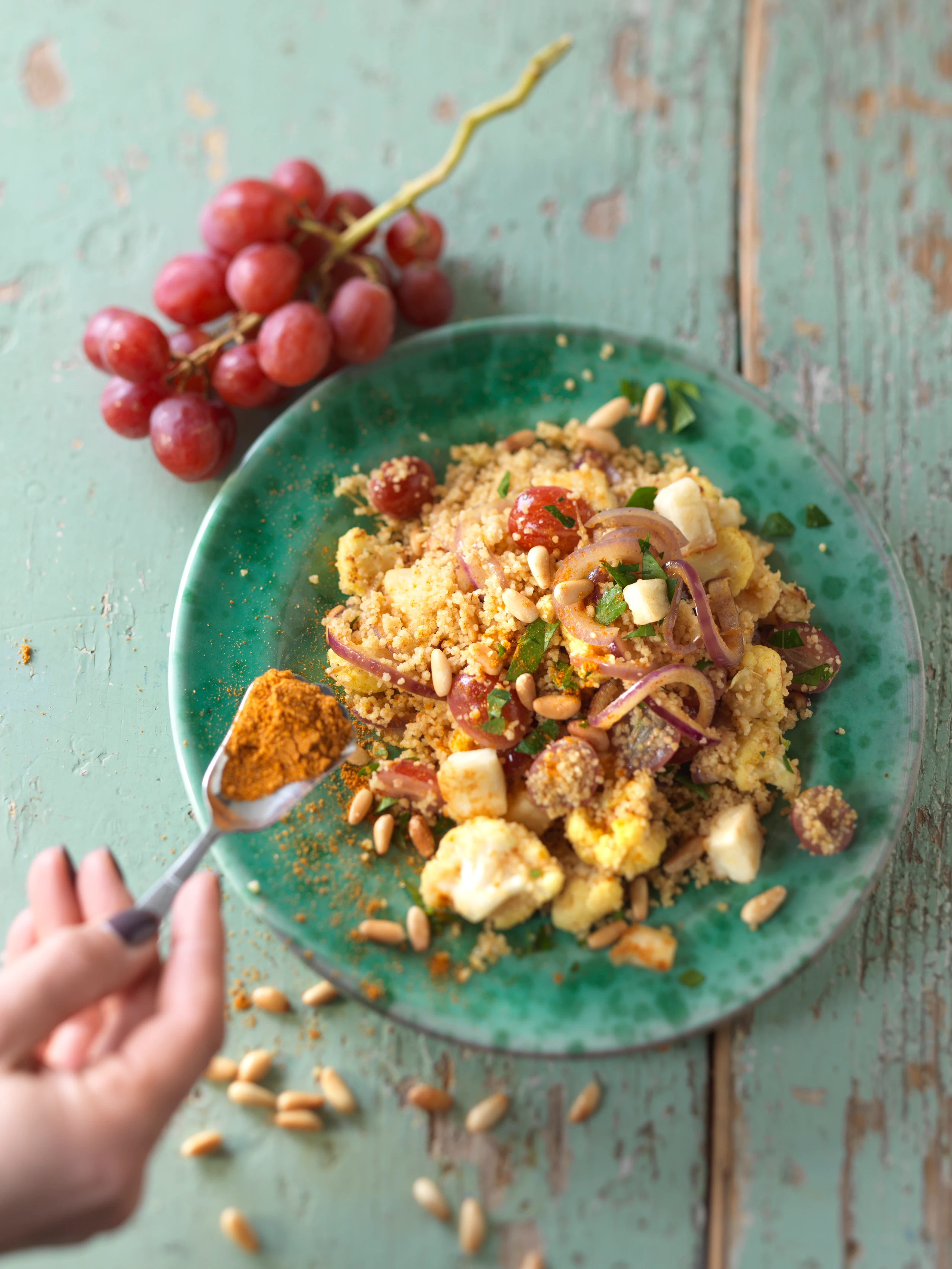 Couscous mit Karfiol und Halloumi