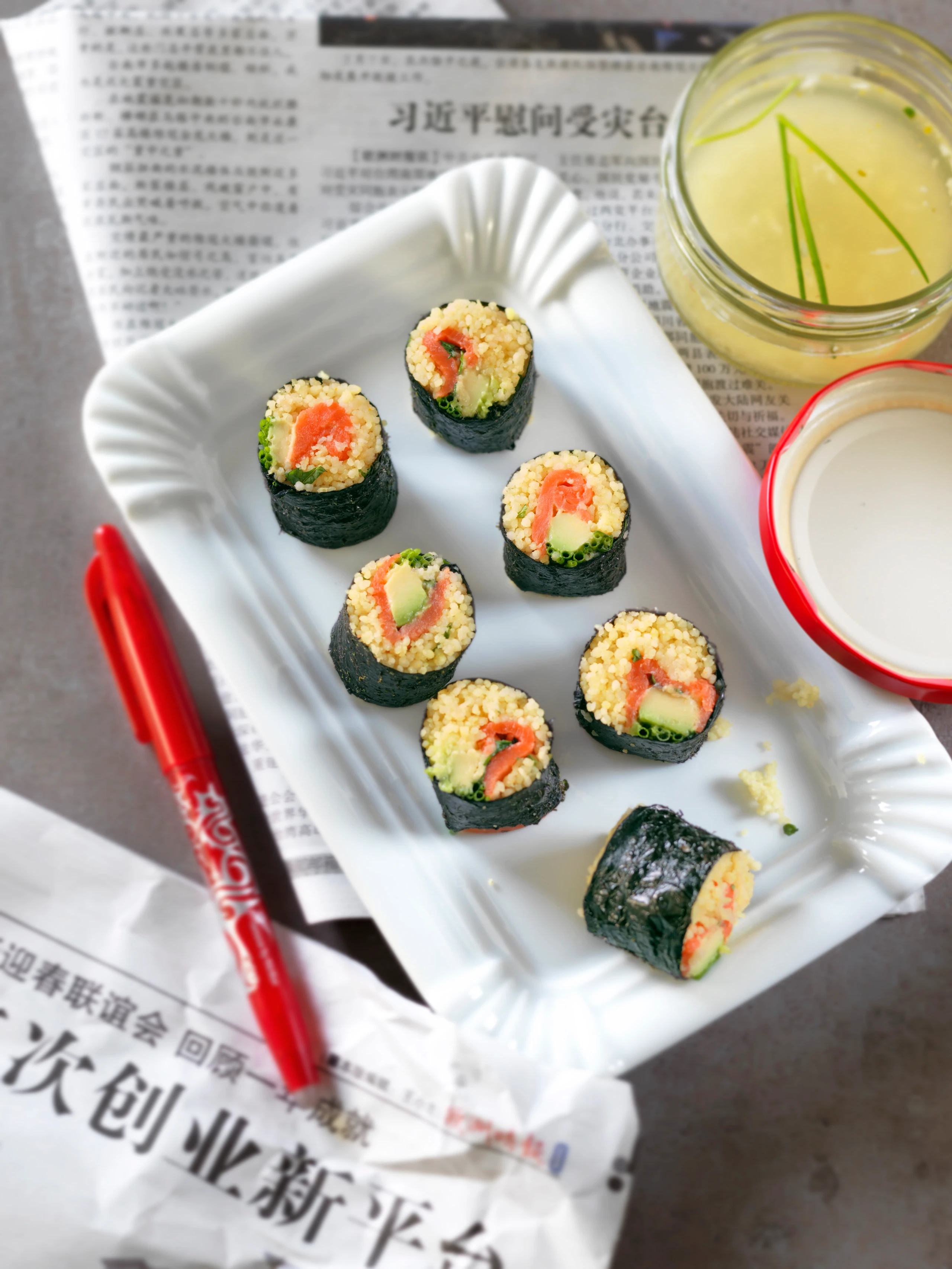 Lachs-Maki mit Couscous