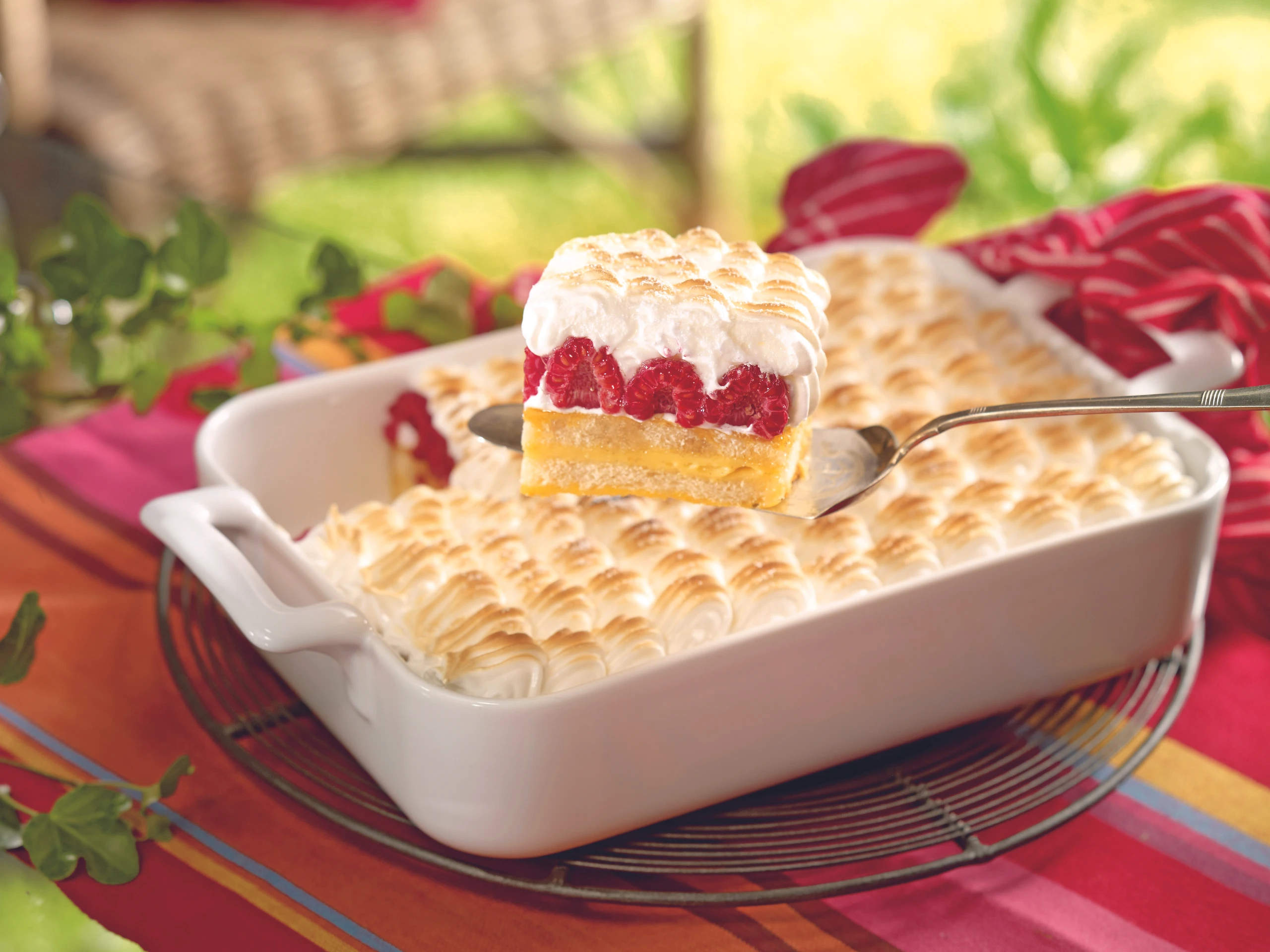 Scheiterhaufen mit Himbeeren