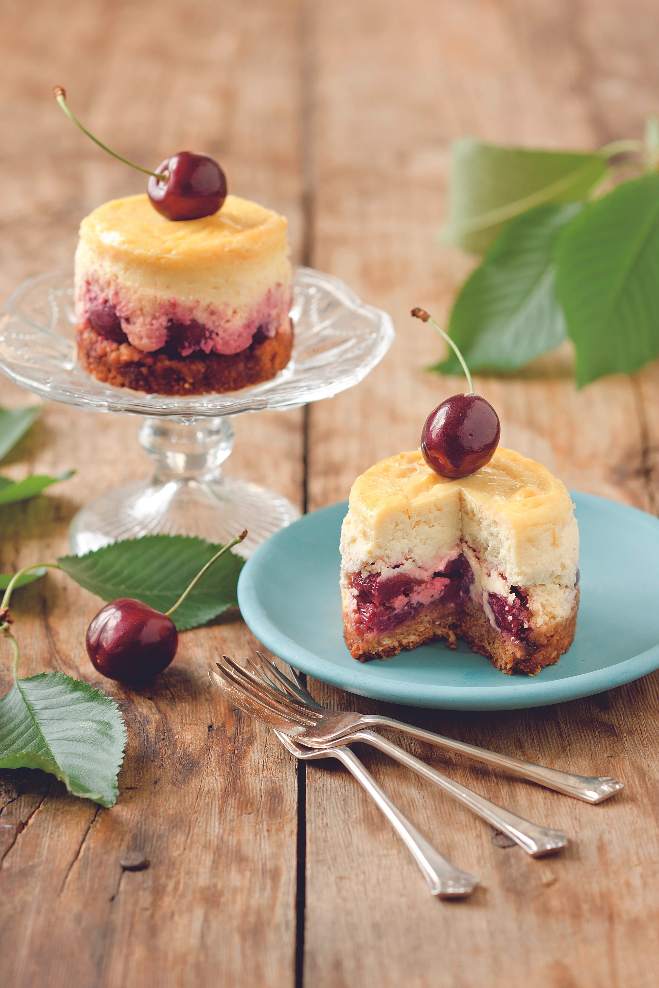 Mini-Cheesecake mit Kirschen