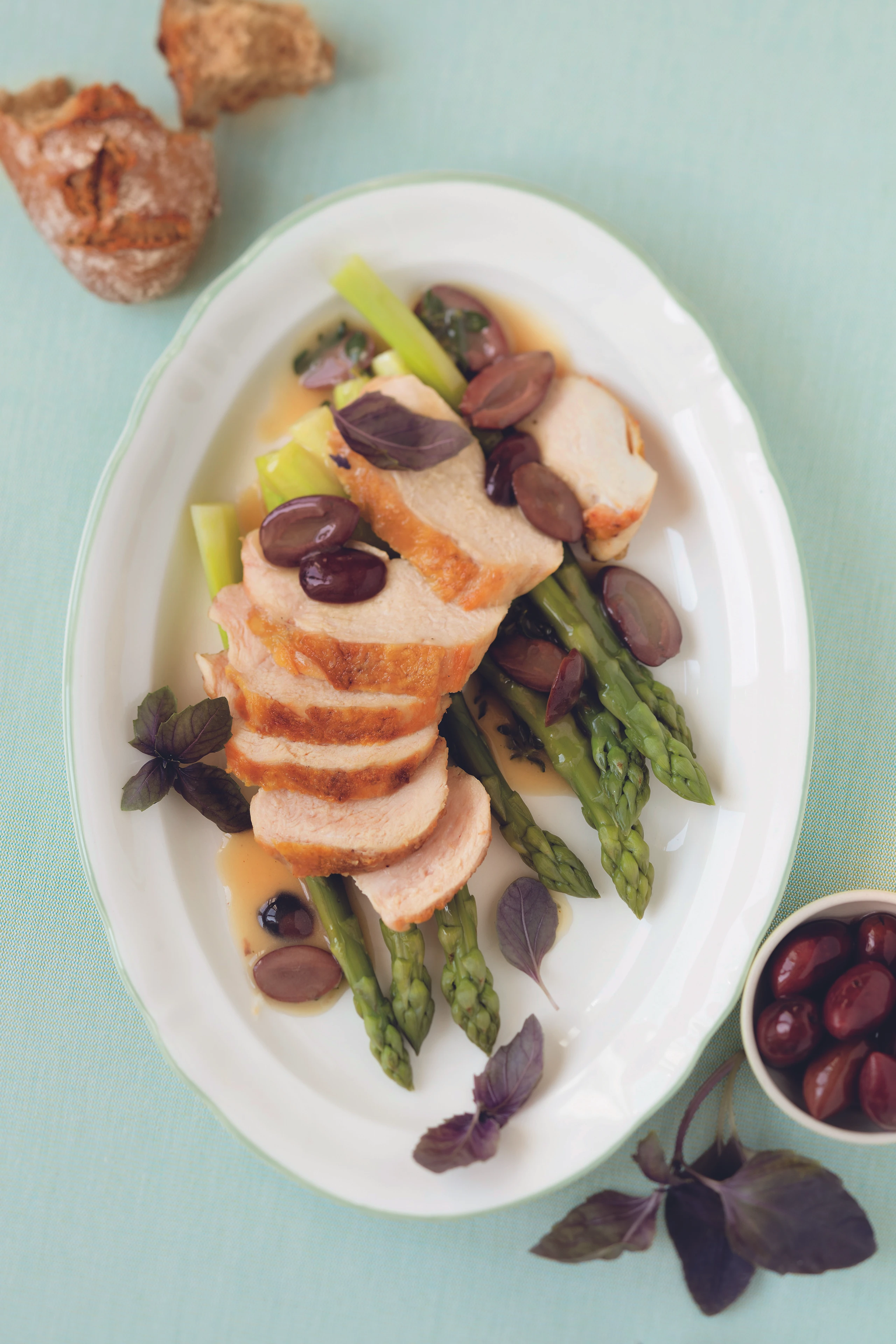 Hühnerfilets mit grünem Spargel