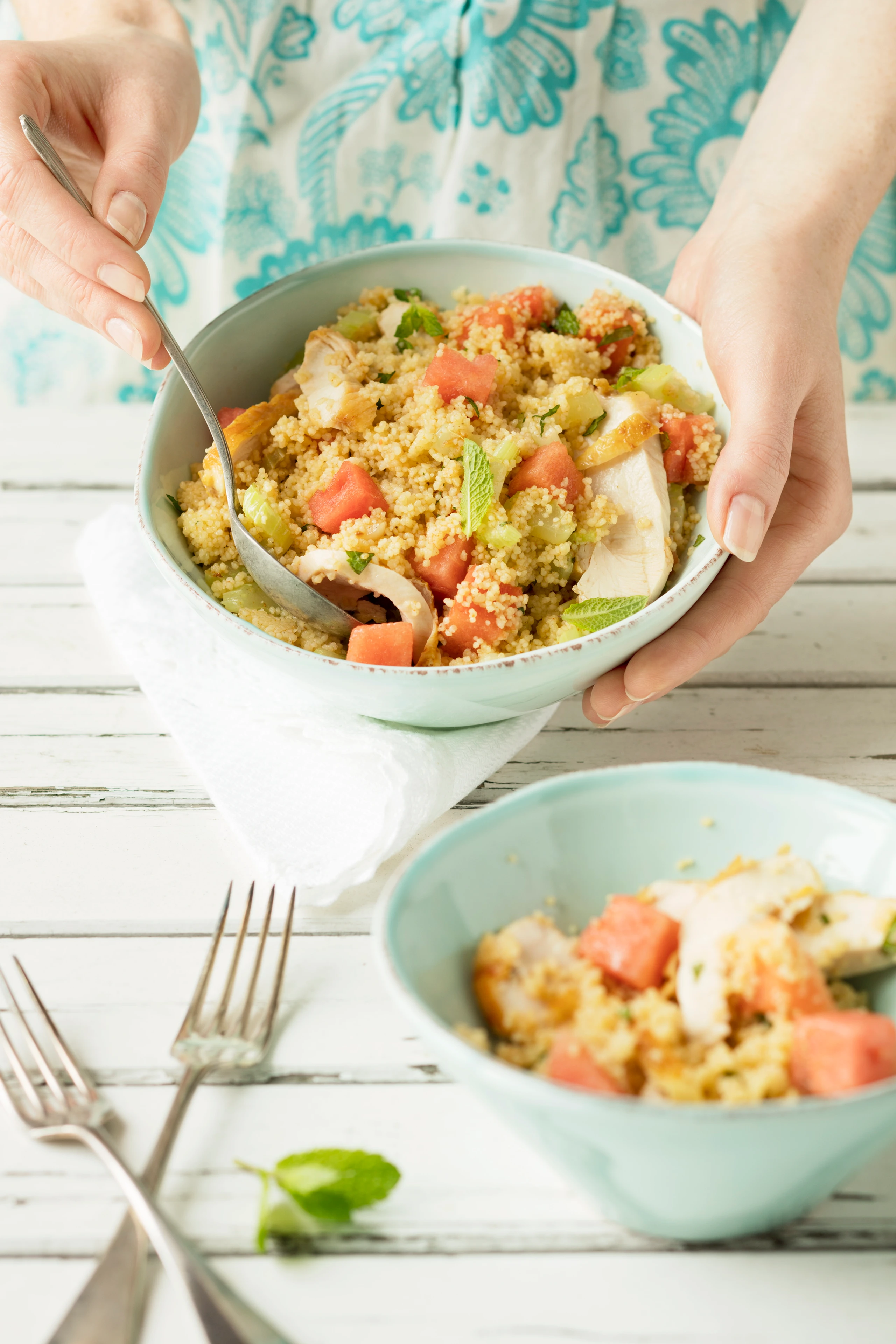 Melonen-Couscous mit Hühnerfilet
