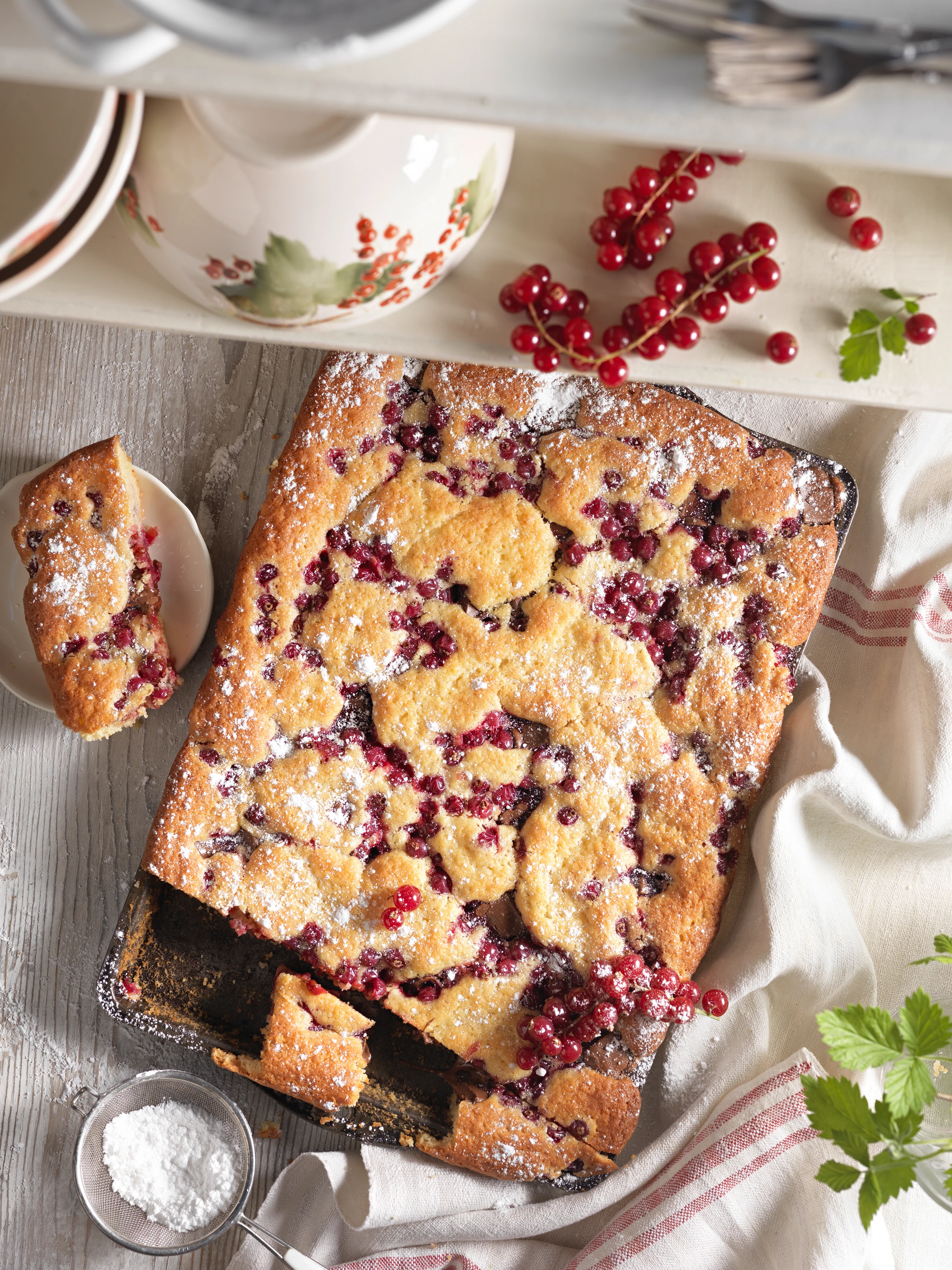 Blechkuchen mit Ribiseln