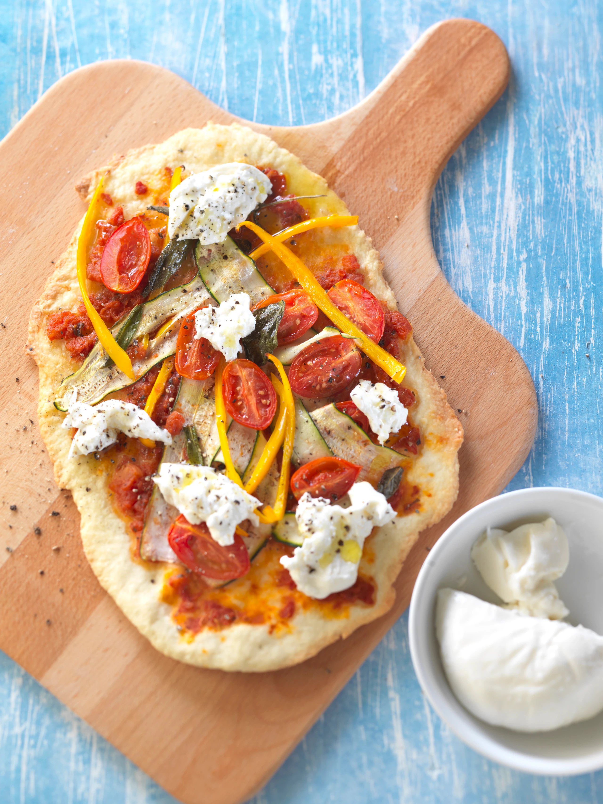 Gemüsefladen mit Burrata