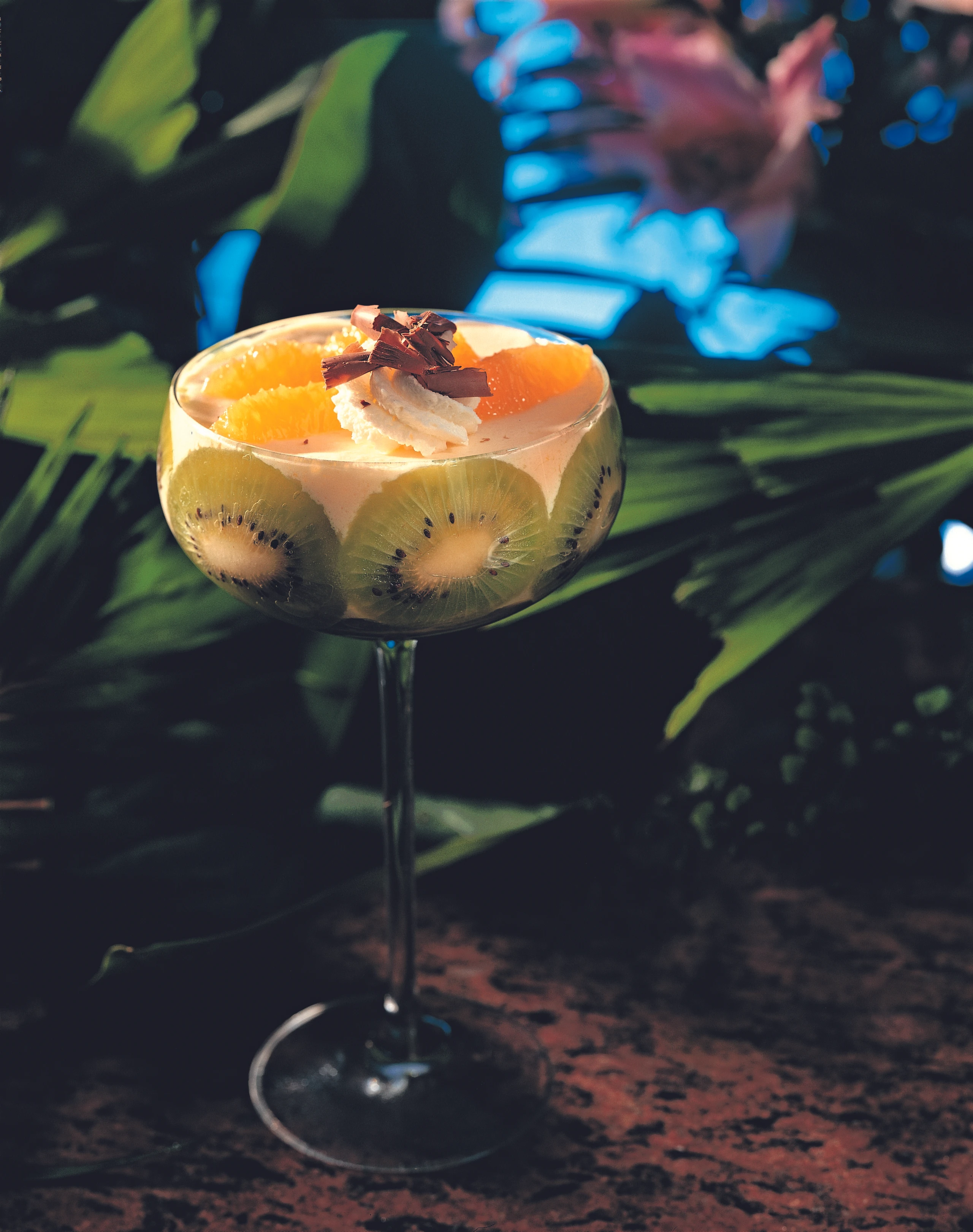 Orangen-Mousse mit Kiwi