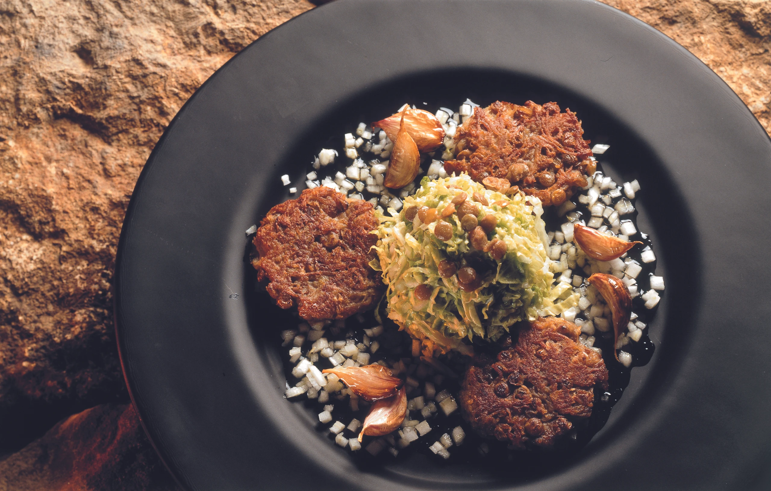 Chinakohlsalat mit Linsenrösti