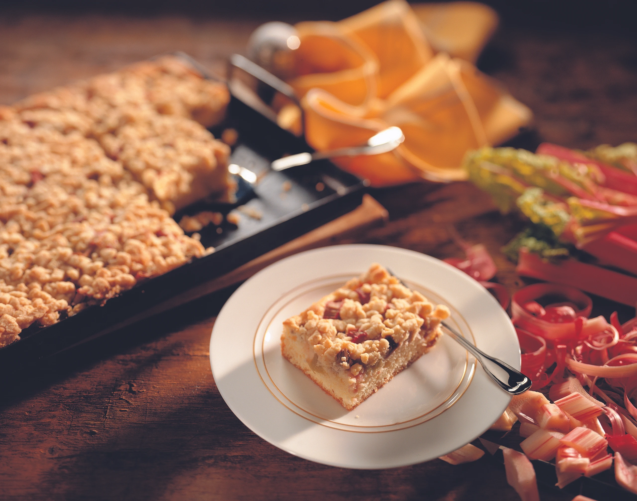 Blechkuchen mit Rhabarber