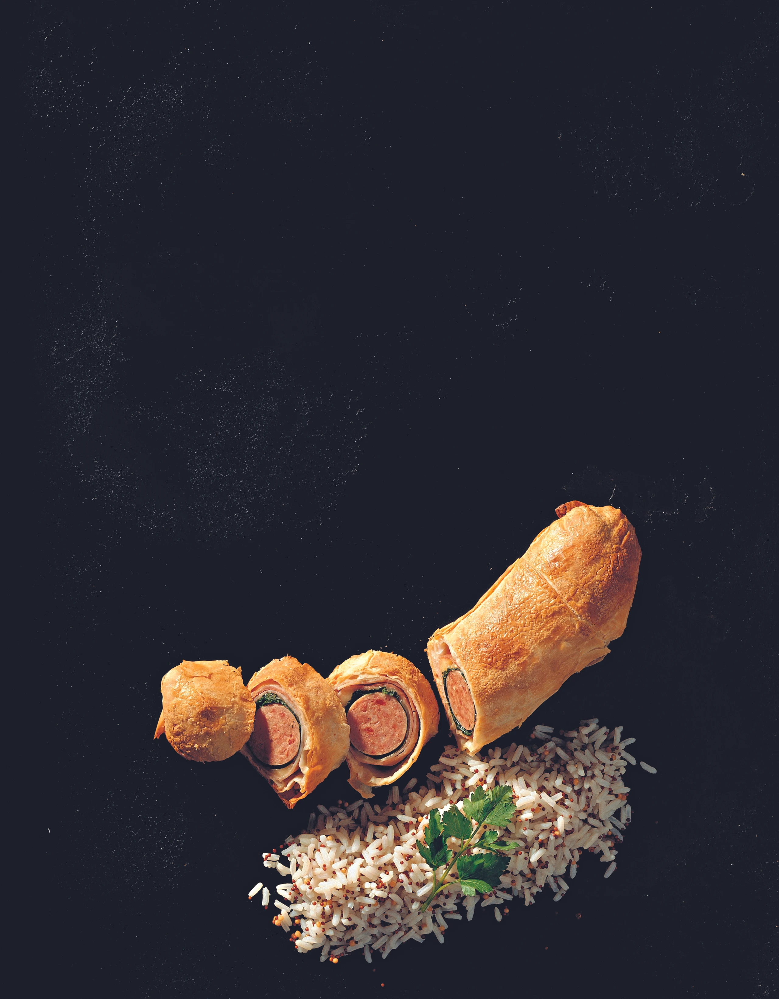 Bratwurst im Strudelteig