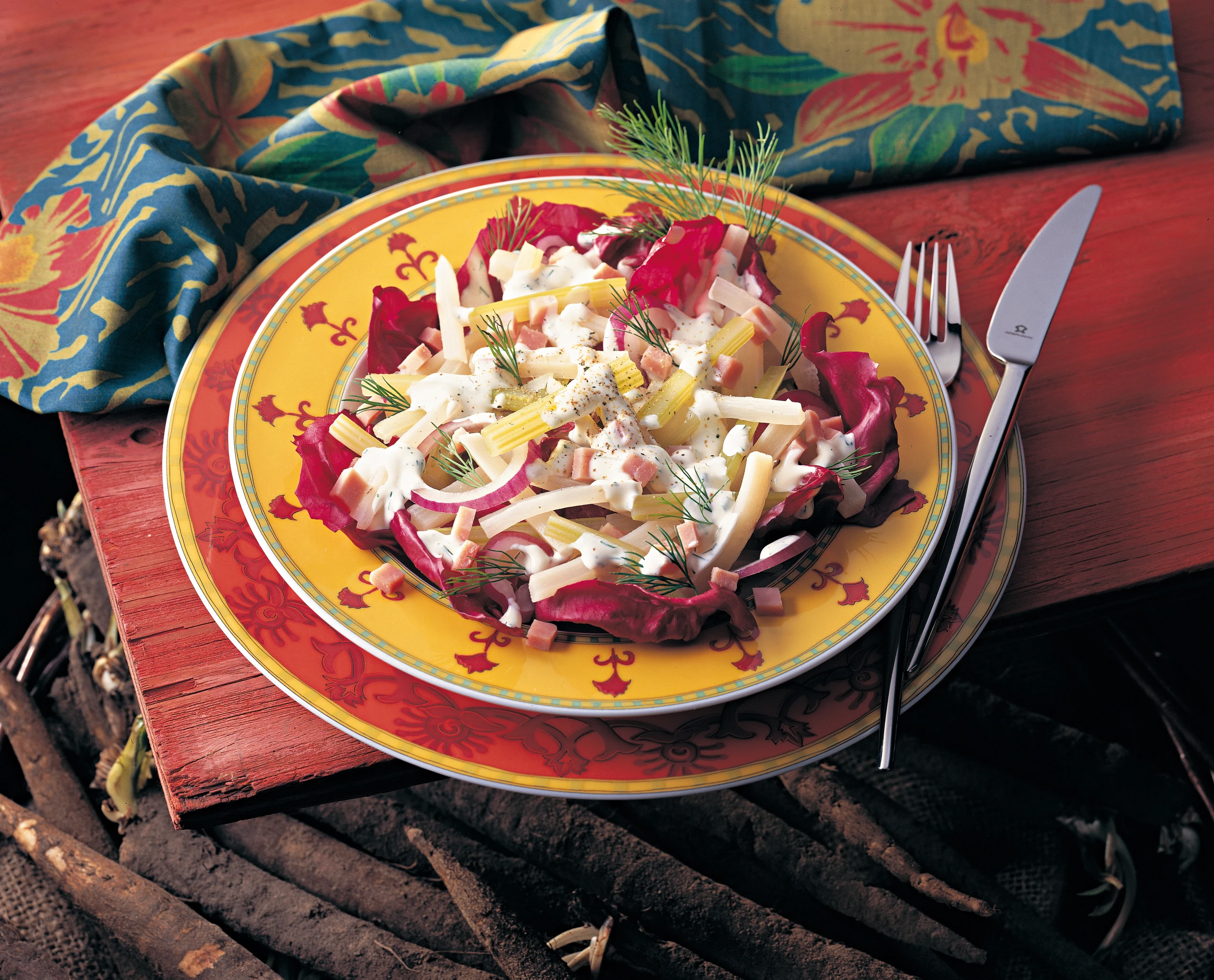 Schwarzwurzelsalat mit Schinken